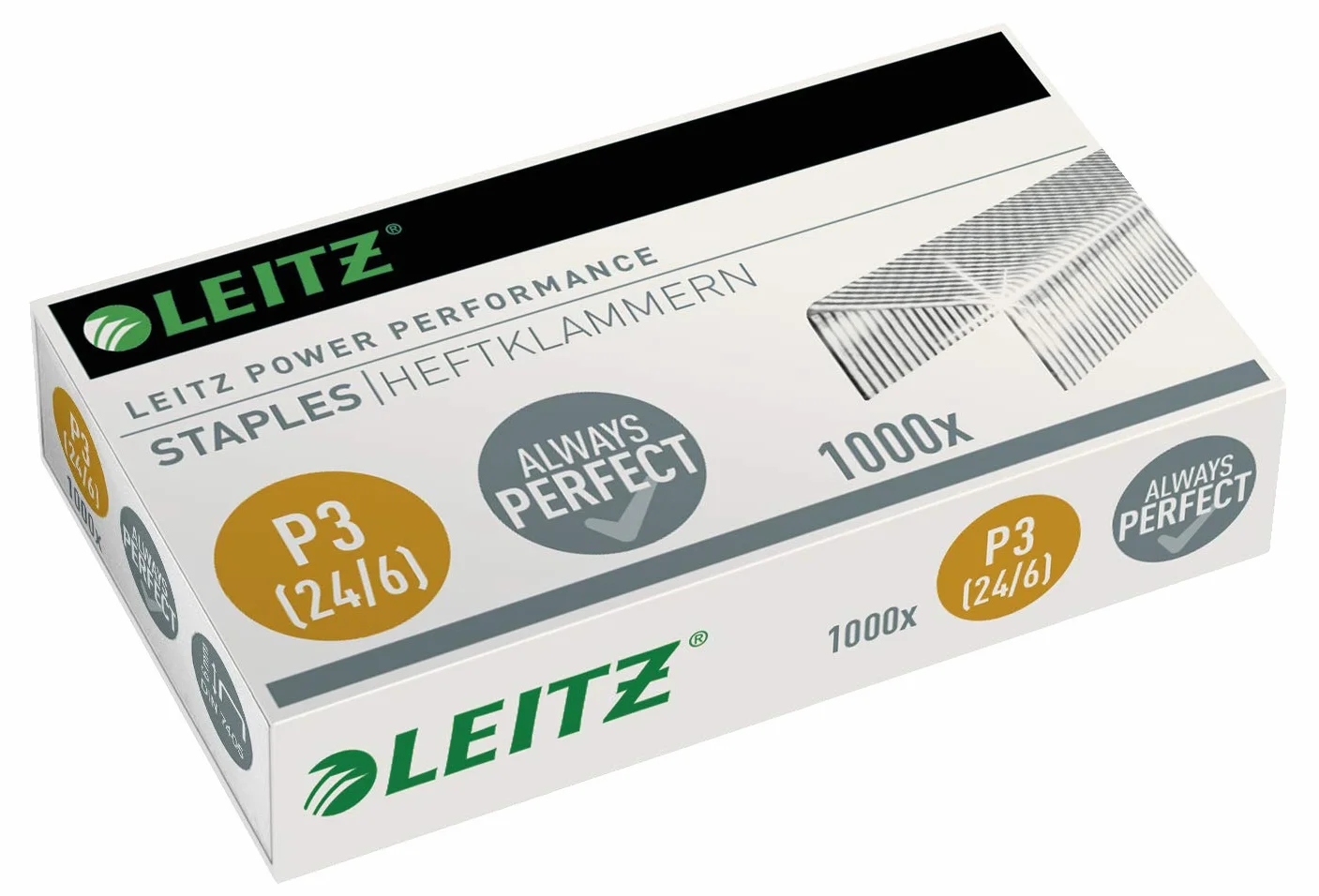 Leitz Power Performance 55700000 Zszywki, Srebrny, 1000 sztuk