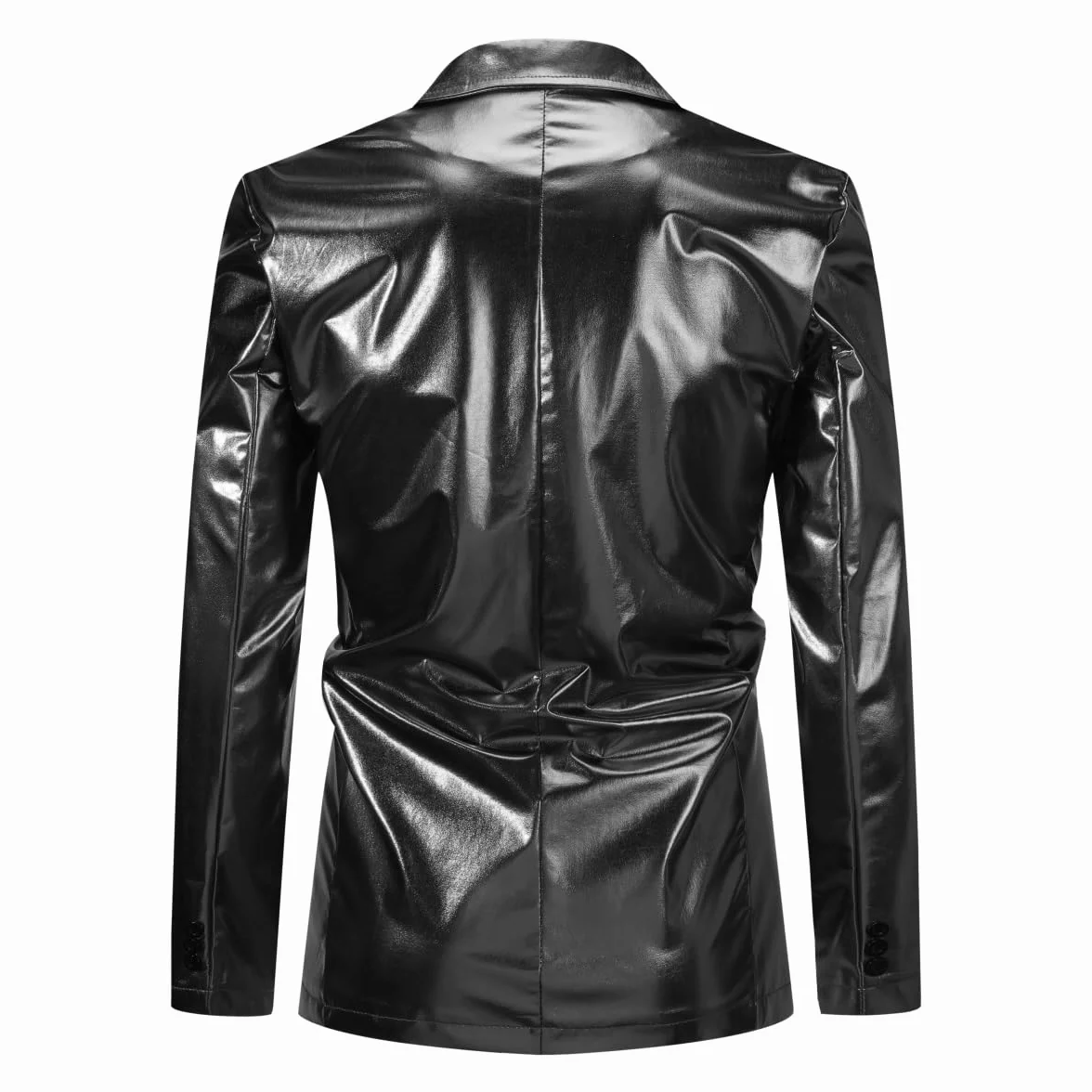 Allthemen Męskie błyszczące 2-częściowe garnitury slim fit 1 guzik smoking garnitury codzienna kurtka spodnie na wesele