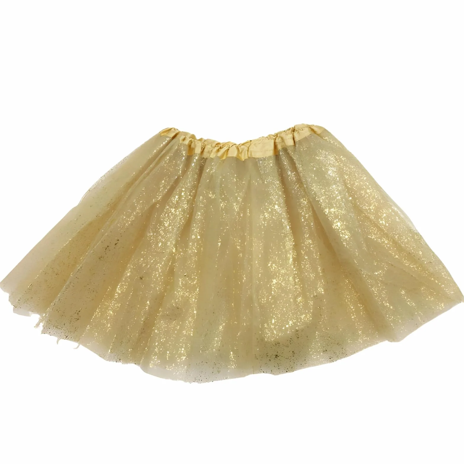 Little One'S złota spódnica tutu, błyszcząca warstwowa spódniczka tutu, dla dzieci w wieku 3-8 lat, tiulowa spódnica do tańca i na imprezę z elastycznym pasem