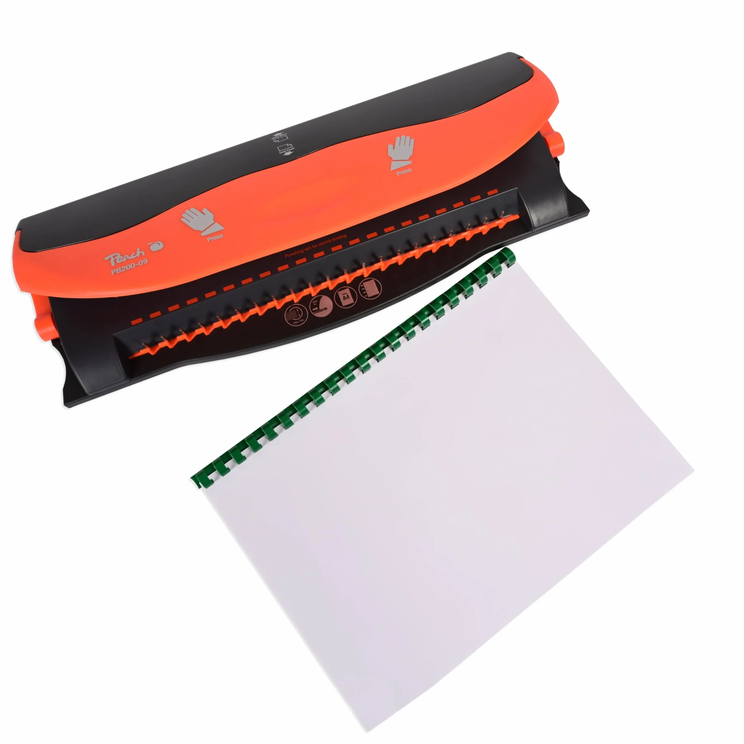 Peach PB200-09 segregator plastikowy | osobisty segregator DIN-A4 | wiąże 50 arkuszy | maks. grzbiety do bindowania 12 mm | 4 arkusze | w zestawie 20-częściowy zestaw startowy
