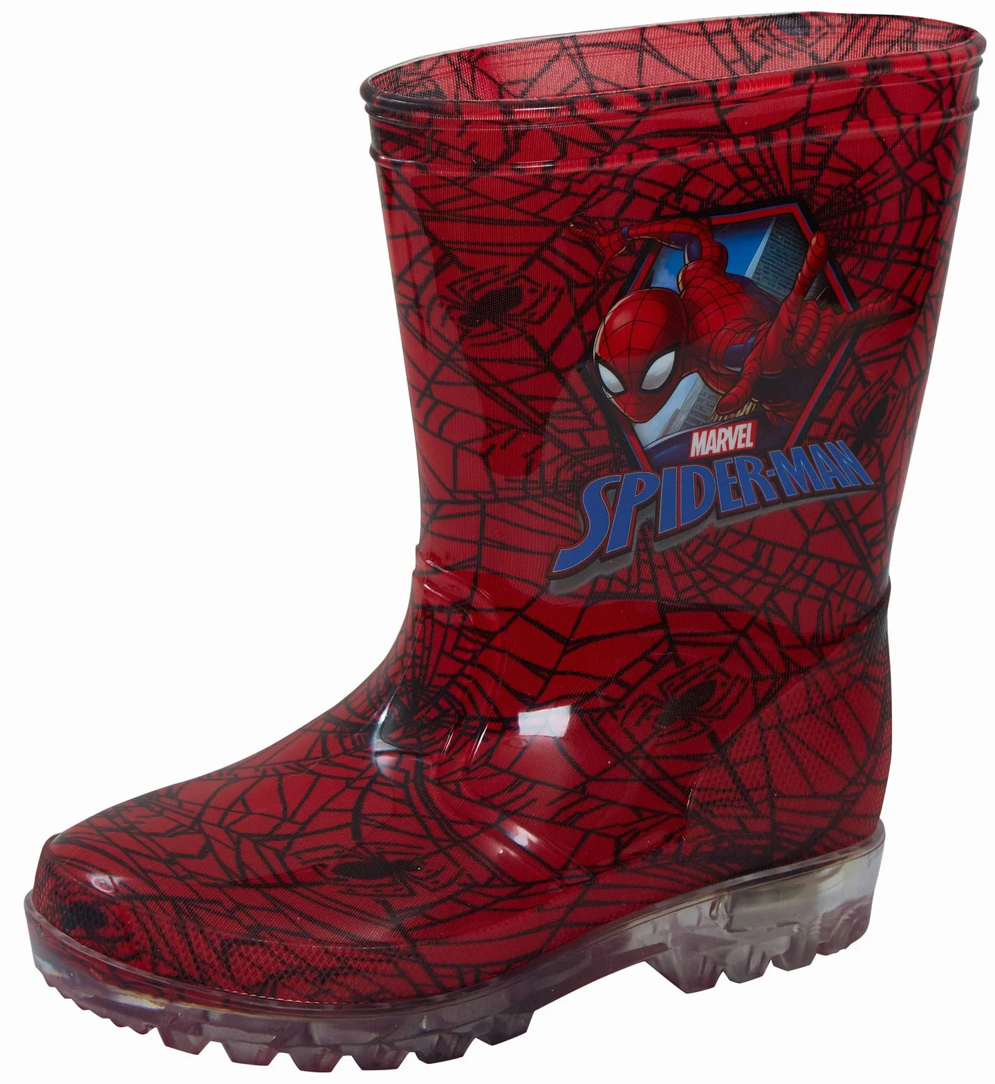 Marvel Spiderman świecące kalosze dziecięce migające kalosze przeciwdeszczowe kalosze