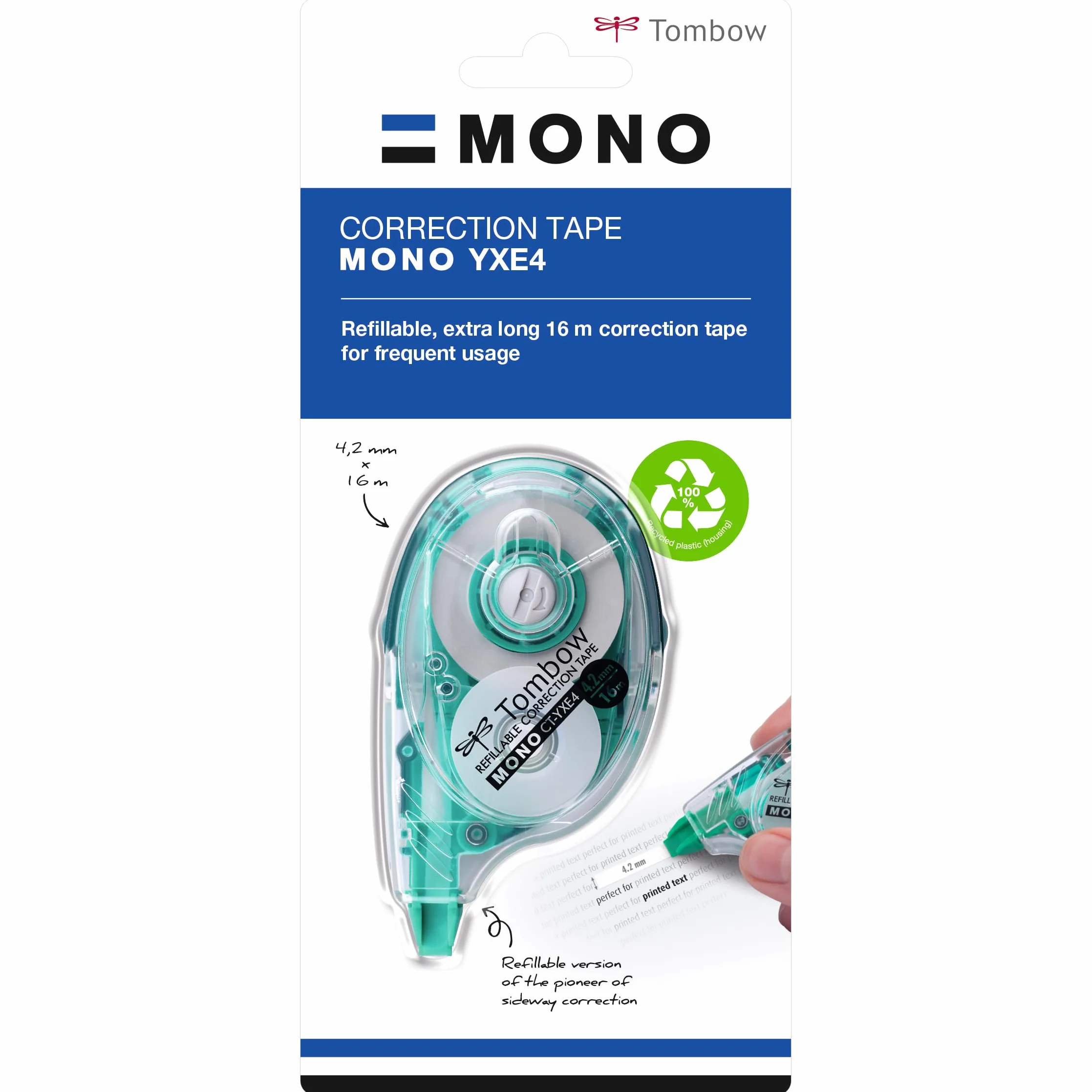 Tombow 307058 Korektor, Biały, 4.2 mm x16 m