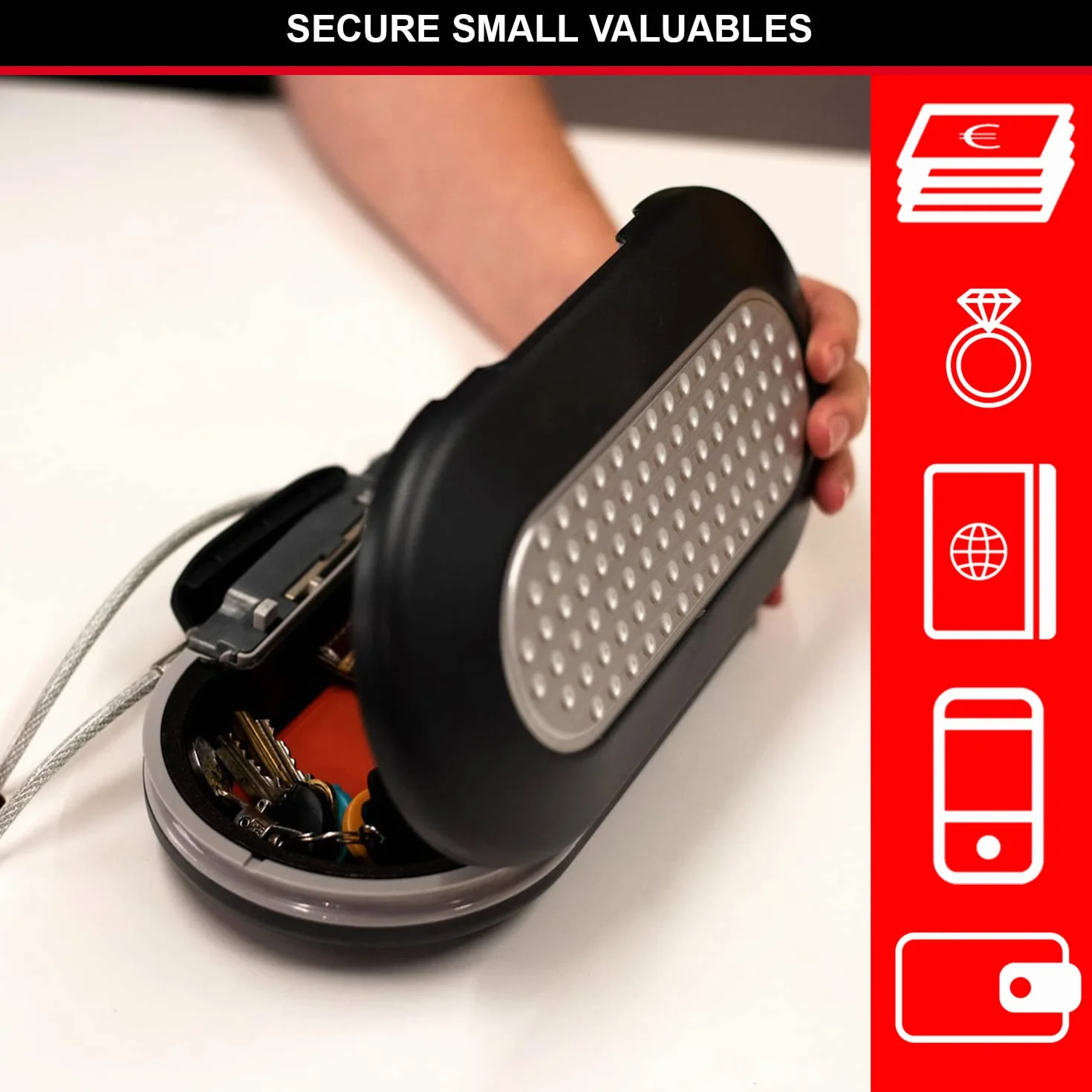 MASTER LOCK Mini sejf podróżny z kablem - 5900EURD