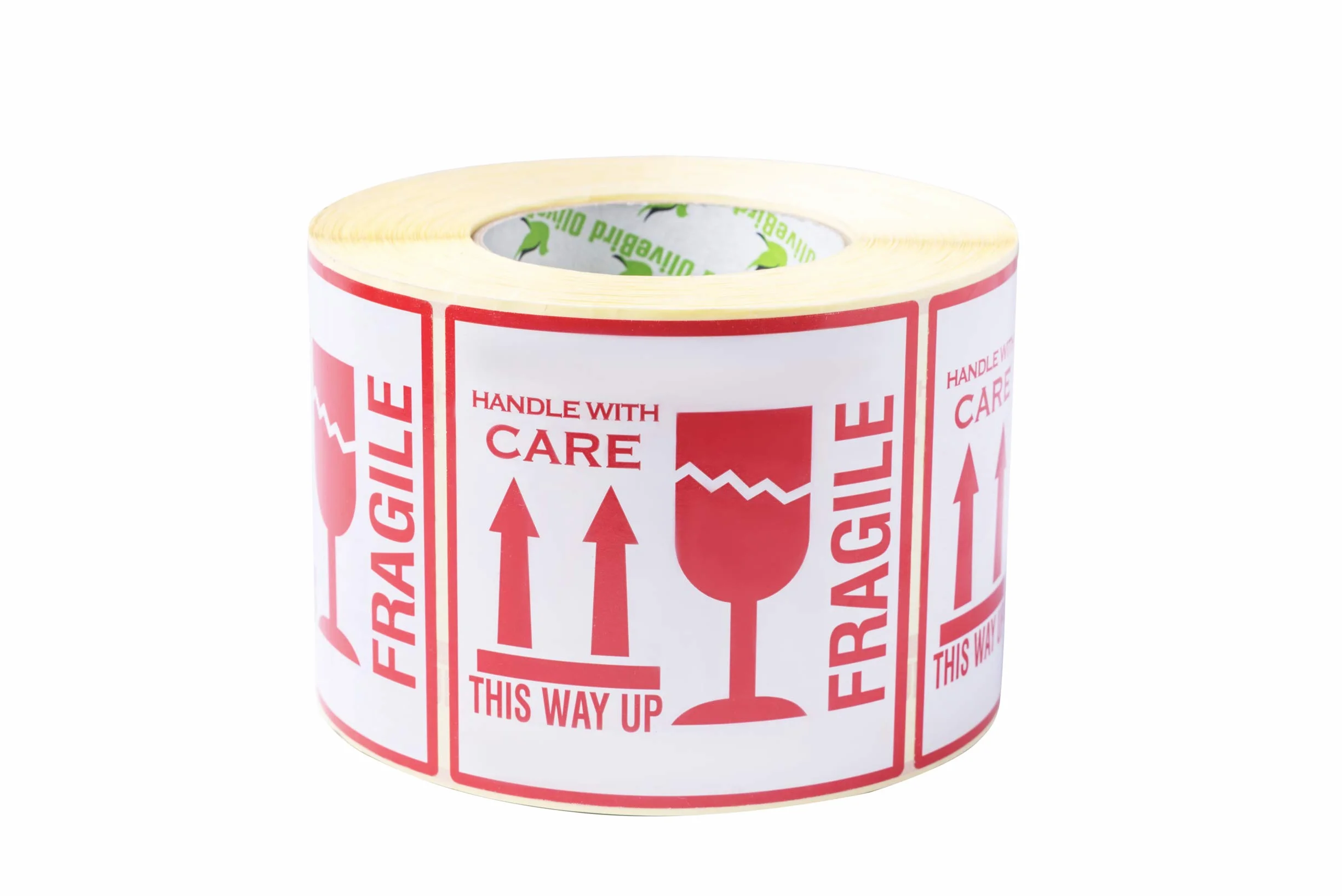 500 naklejek Fragile This Way Up Handle With Care - duże 10x10CM z mocnym klejem