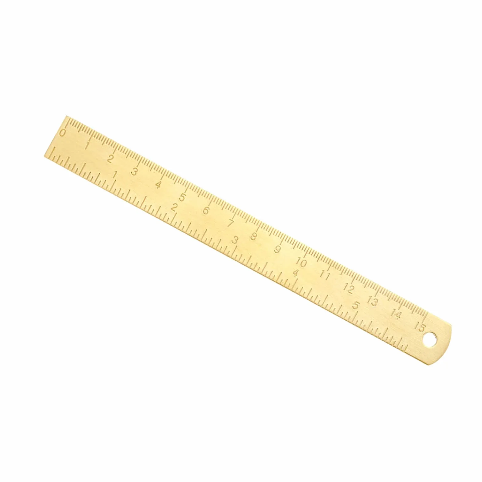 Mosiężne proste linijki - [15 cm x 6 cali] miedziana linijka pomiarowa z podwójną skalą cm do rysowania linii, złoty odcień