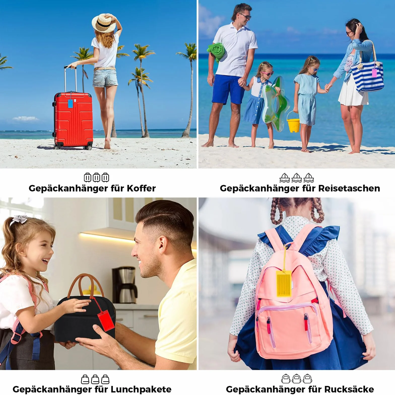 10 sztuk zawieszek do walizki z PCW, z tabliczką adresową, do walizki, z silikonowym kablem, w zestawie tabliczka na nazwisko