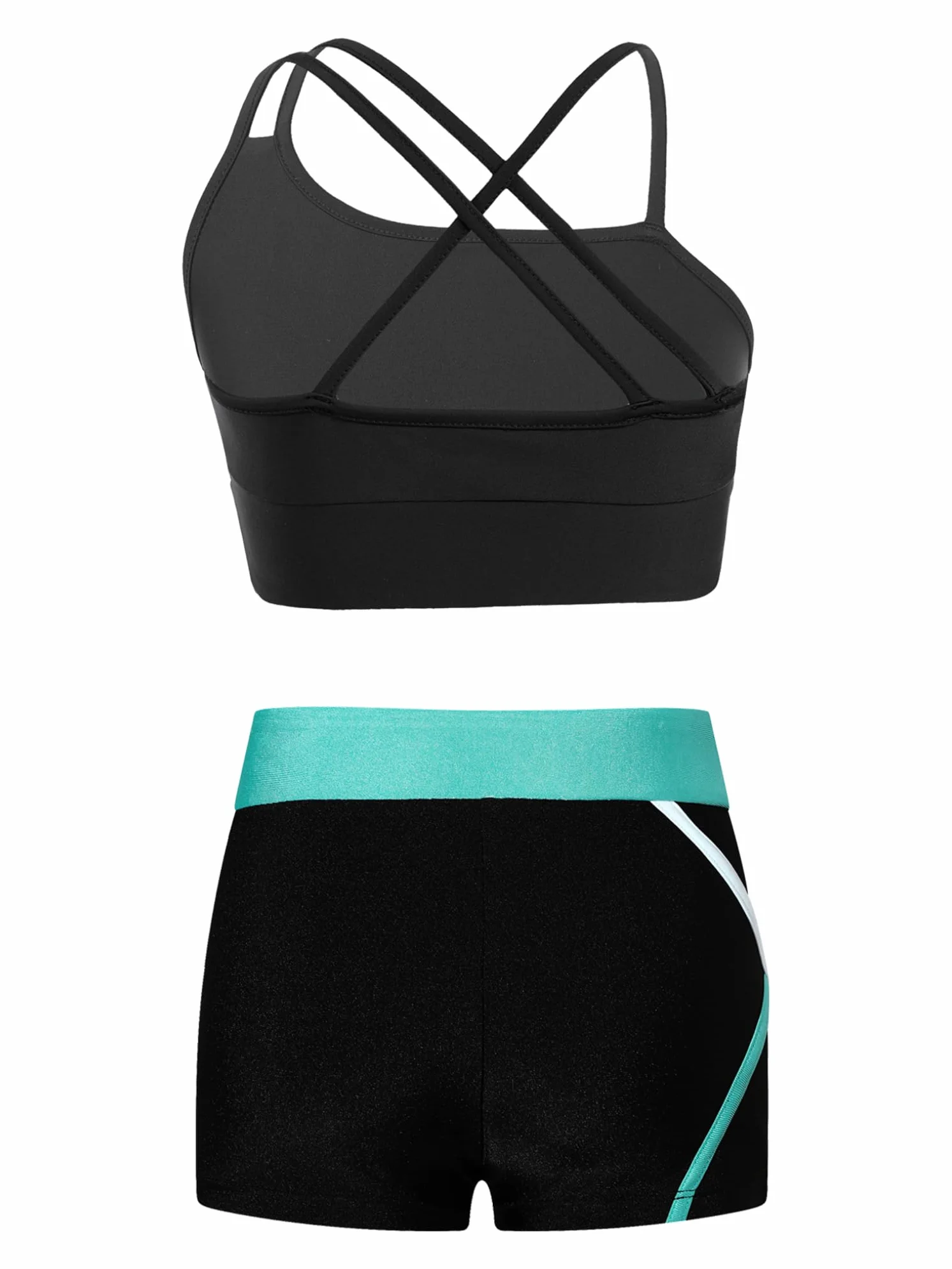 Dwuczęściowy zestaw bikini dla dziewczynek, tank top + szorty, strój kąpielowy na lato, strój sportowy, moda kąpielowa, pływanie, surfowanie