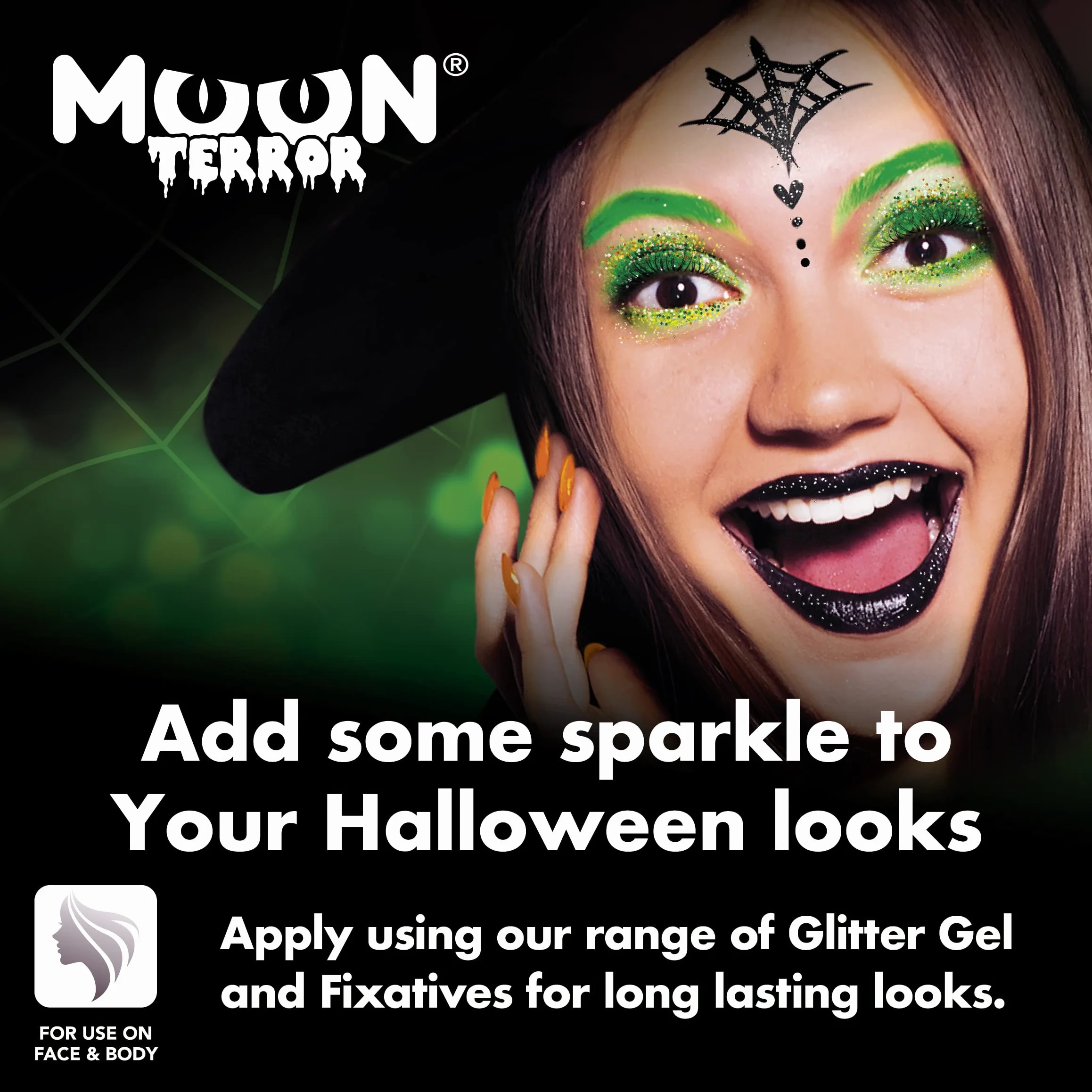 Halloween Glitter Shakers, Black, Single 5g