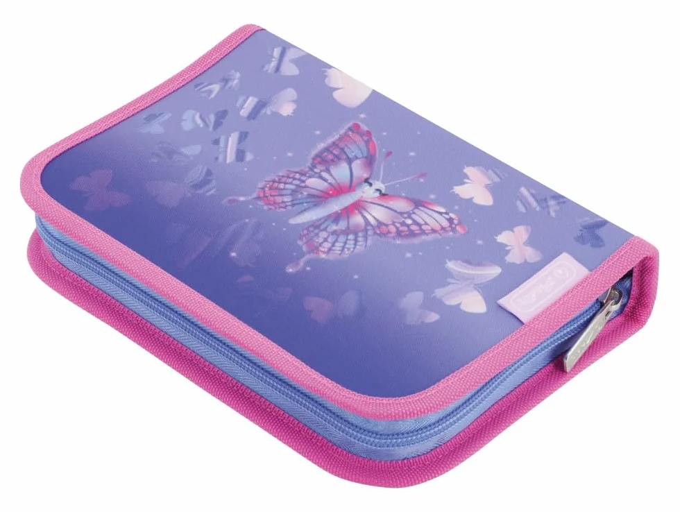 Herlitz Tornister Dziecięcy LoopButtefly Paradise z wyposażeniem | Plecak Szkolny jednokomorowy | Organizer Dla Ucznia Dzieci | Sztywne Plecy | Szkolna Torba na Plecy | Wytrzymały 16l, 950g, kl.1-3