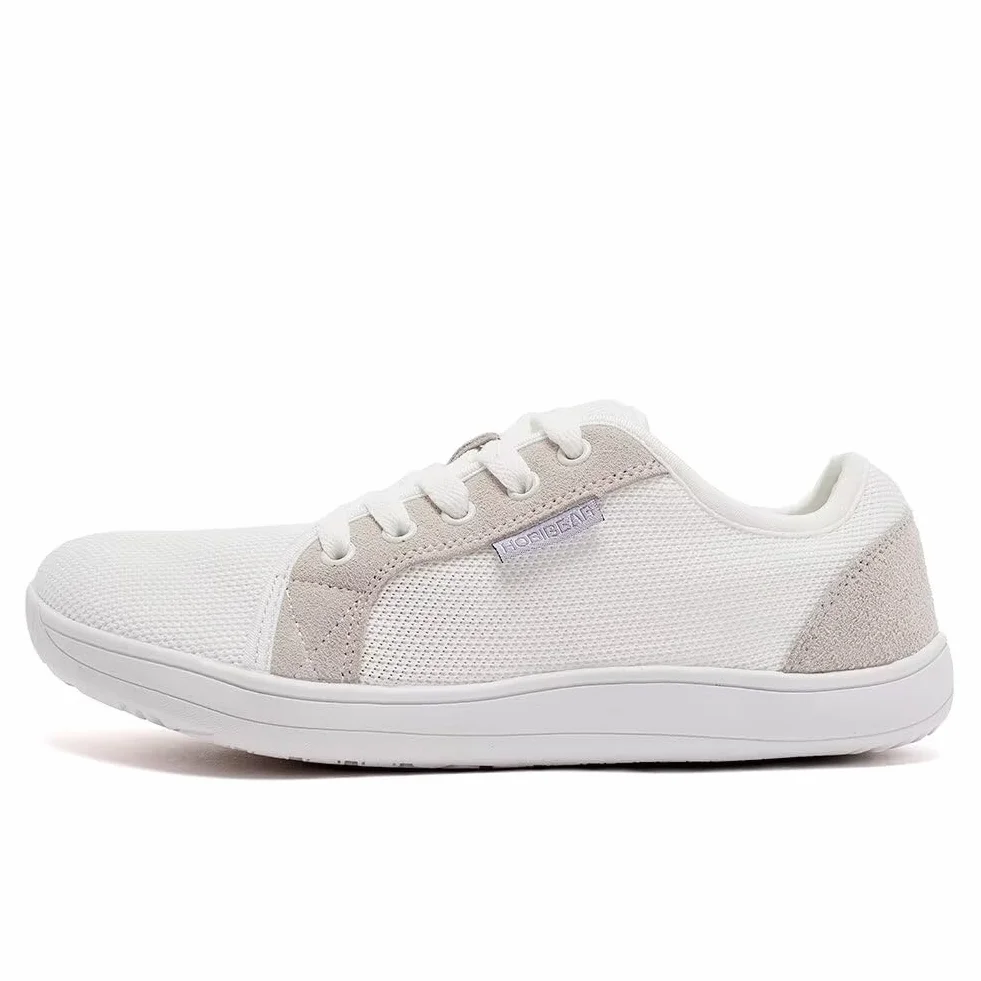 HOBIBEAR Unisex szerokie buty do chodzenia boso dla mężczyzn i kobiet, do biegania w terenie, minimalistyczne, lekkie i oddychające, biały, 42 EU
