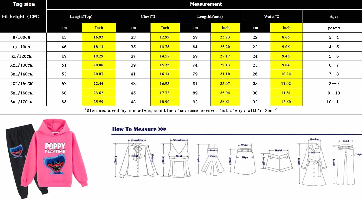 Poppy Playtime Huggy Wuggys Kids 2-częściowy zestaw bluzy z kapturem i spodnie dresowe na co dzień dres bluza zestaw dla chłopców dziewcząt
