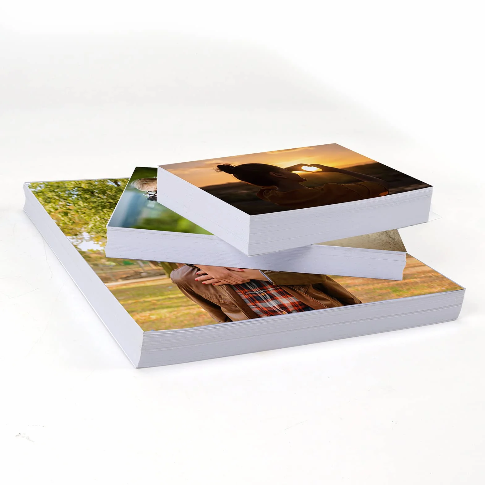 Zestaw 150 arkuszy mieszanego papieru fotograficznego 10x15cm, 13x18cm, 20x25cm - 50 arkuszy każdego formatu, 200g/㎡