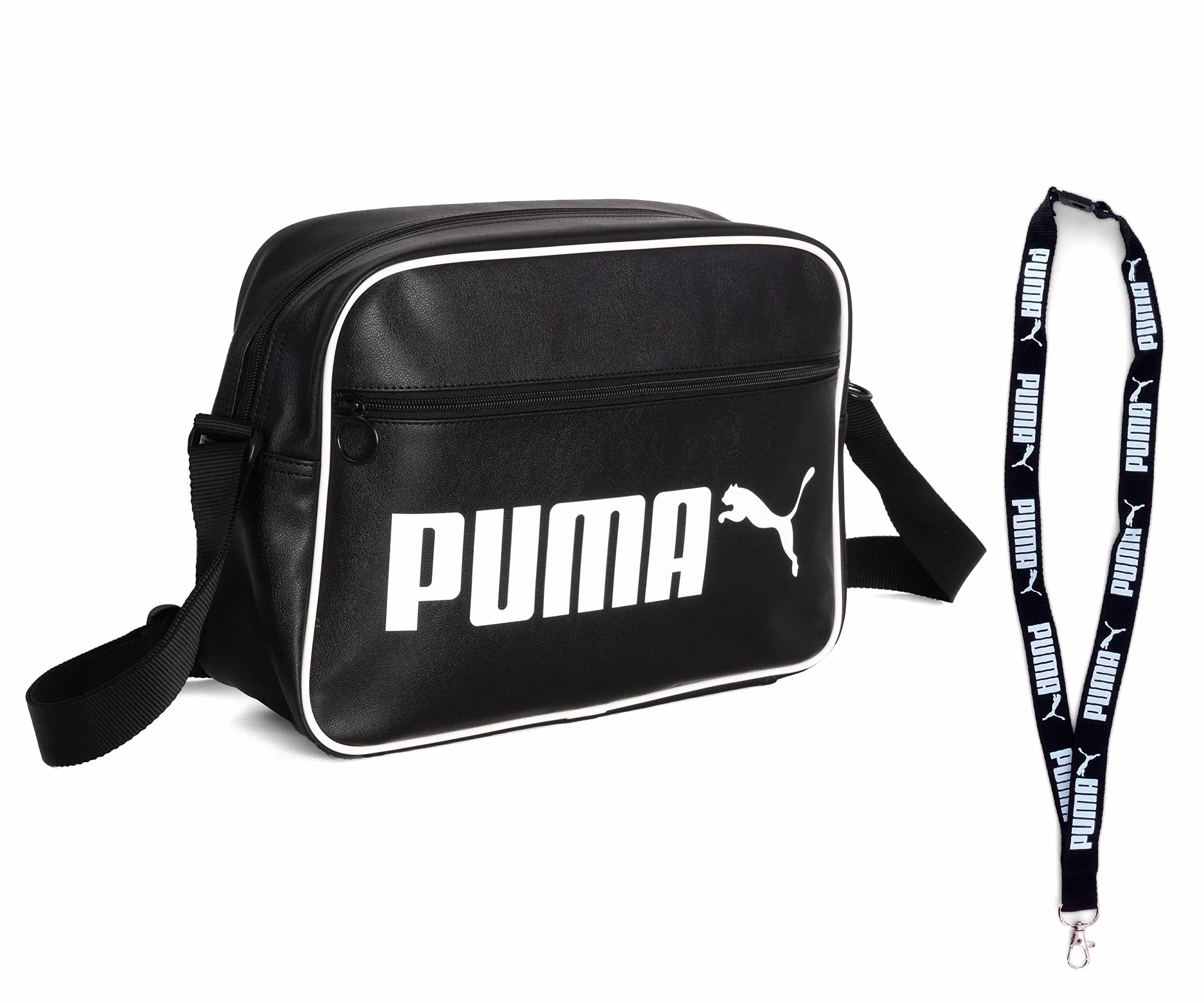 PUMA Torba - torba na ramię - Campus Reporter Retro Bag - Limitowany brelok, czarny, Einheitsgröße
