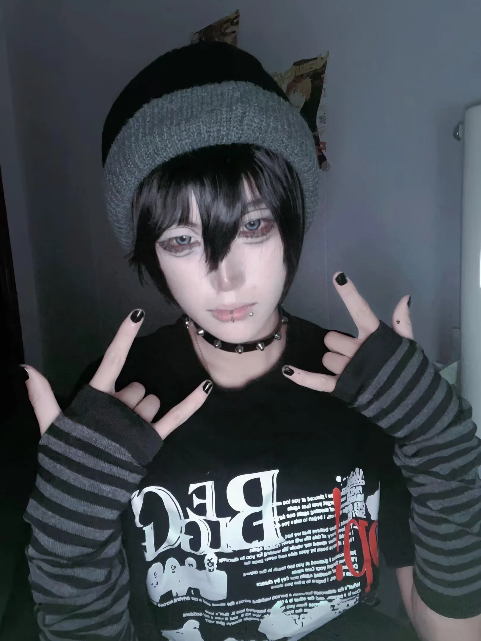 URAWESO Gotyckie ocieplacze na ramiona Emo Punk Y2k rękawy bez palców rękawiczki cosplay kostium