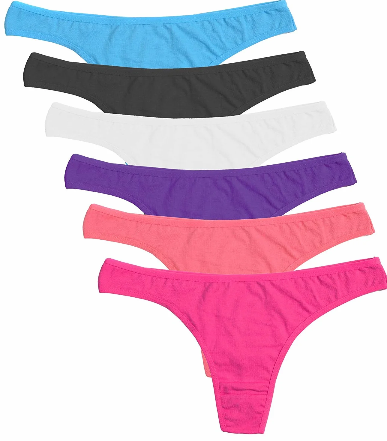 DRESHOW 6 Sztuk Stringi Damskie Bawełniane Oddychające Majtki Bielizna Bikini