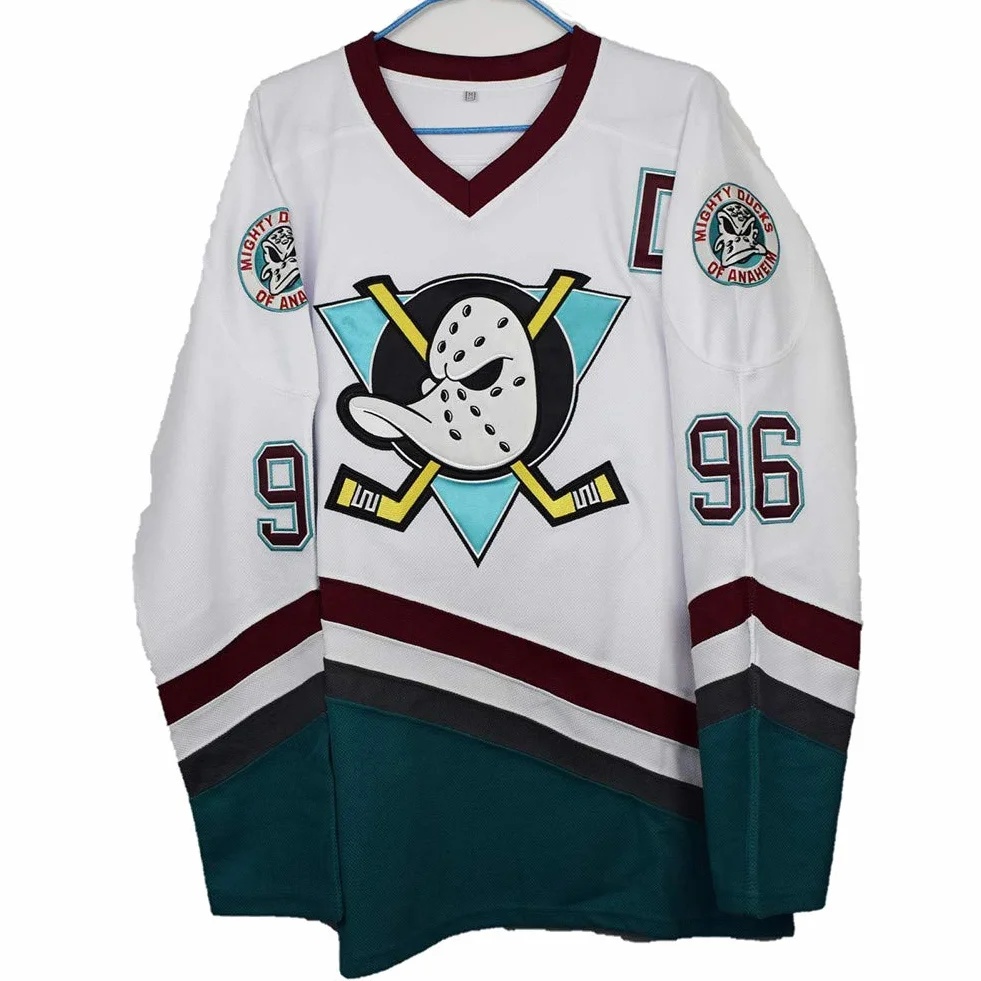 Charlie Conway #96 Mighty Ducks Movie hokej na lodzie koszulki NHL męskie bluzy oddychające koszulka z długim rękawem