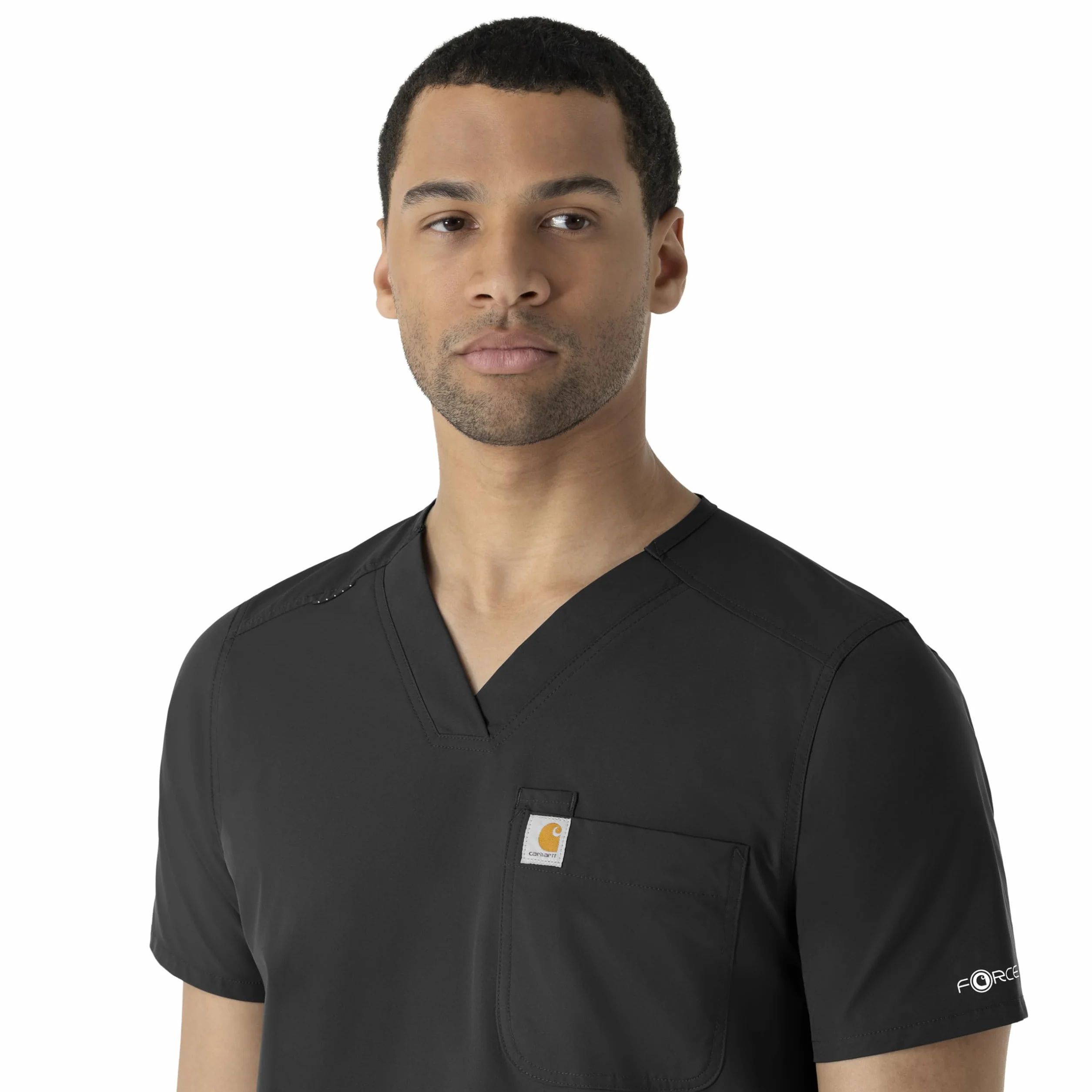 Carhartt Scrubs C16113 Force® Modern Fit V-Neck Top - Small - Black