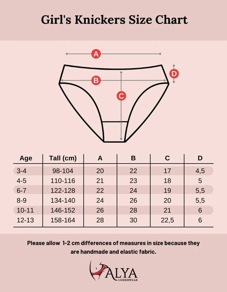 ALYA UNDERWEAR Majtki dziewczęce, figi bawełniane dziecięce, miękkie i wygodne majtki dziewczęce, opakowanie 10 sztuk