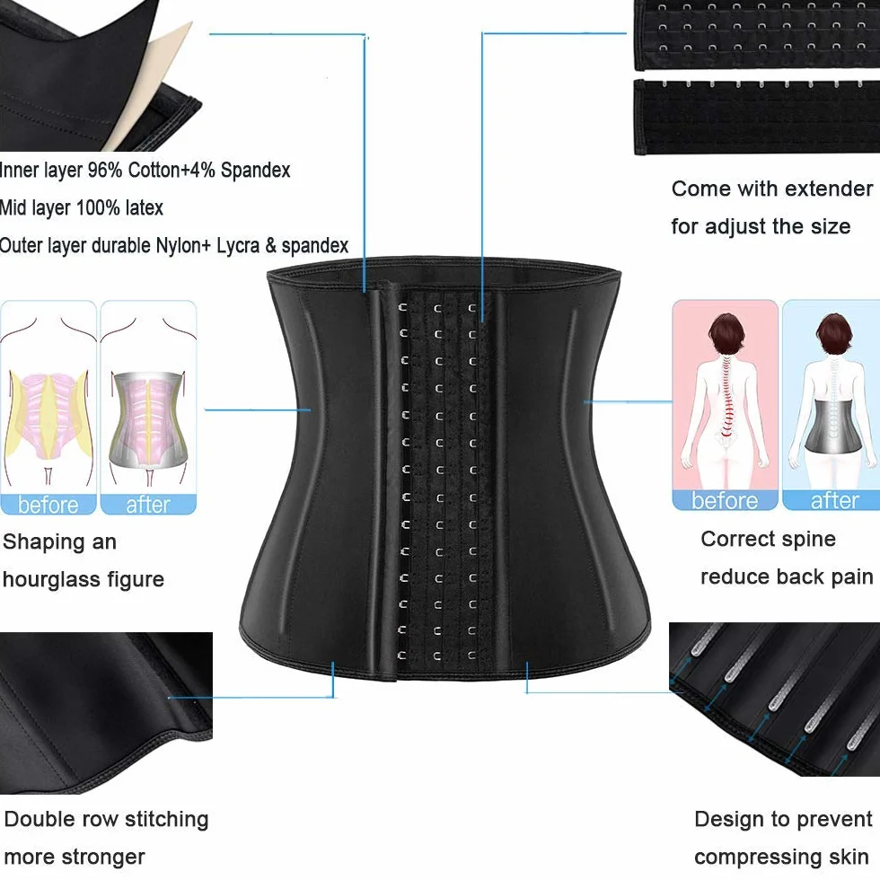 ECOWALSON Waist Trainer for Women Corset Cincher Body Shaper Girdle Trimmer with Steel Bones Extender