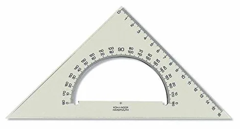 Koh-I-Noor ekierka geometryczna 45° z kątomierzem 180° Hyp. 250 mm