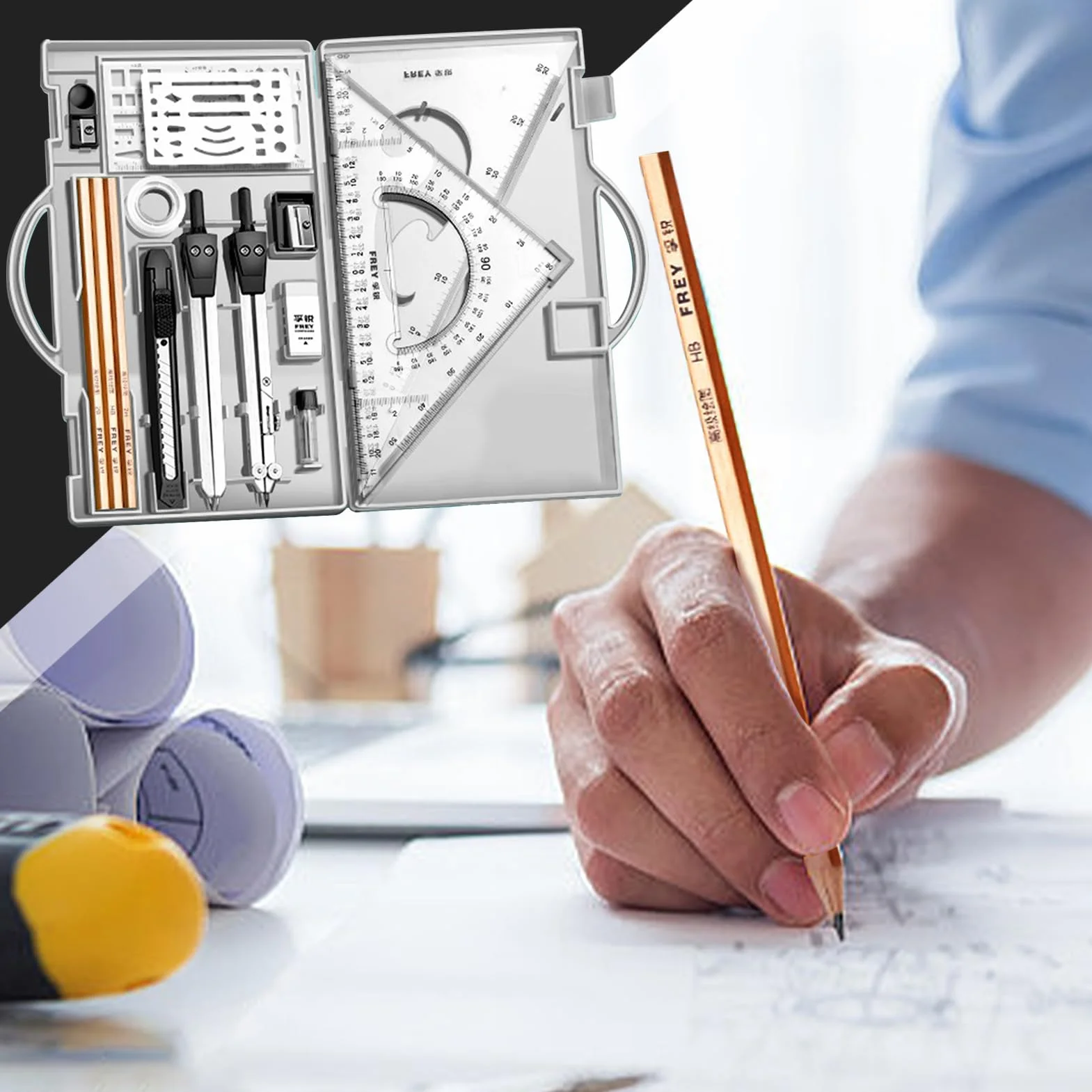 Zestaw kompasu, zestaw geometrii, 16x Professional Geometry Set, Narz?dzia rysunkowe z pude?kiem do przechowywania, opracowywanie materia?ów dla artystów Nauczyciele
