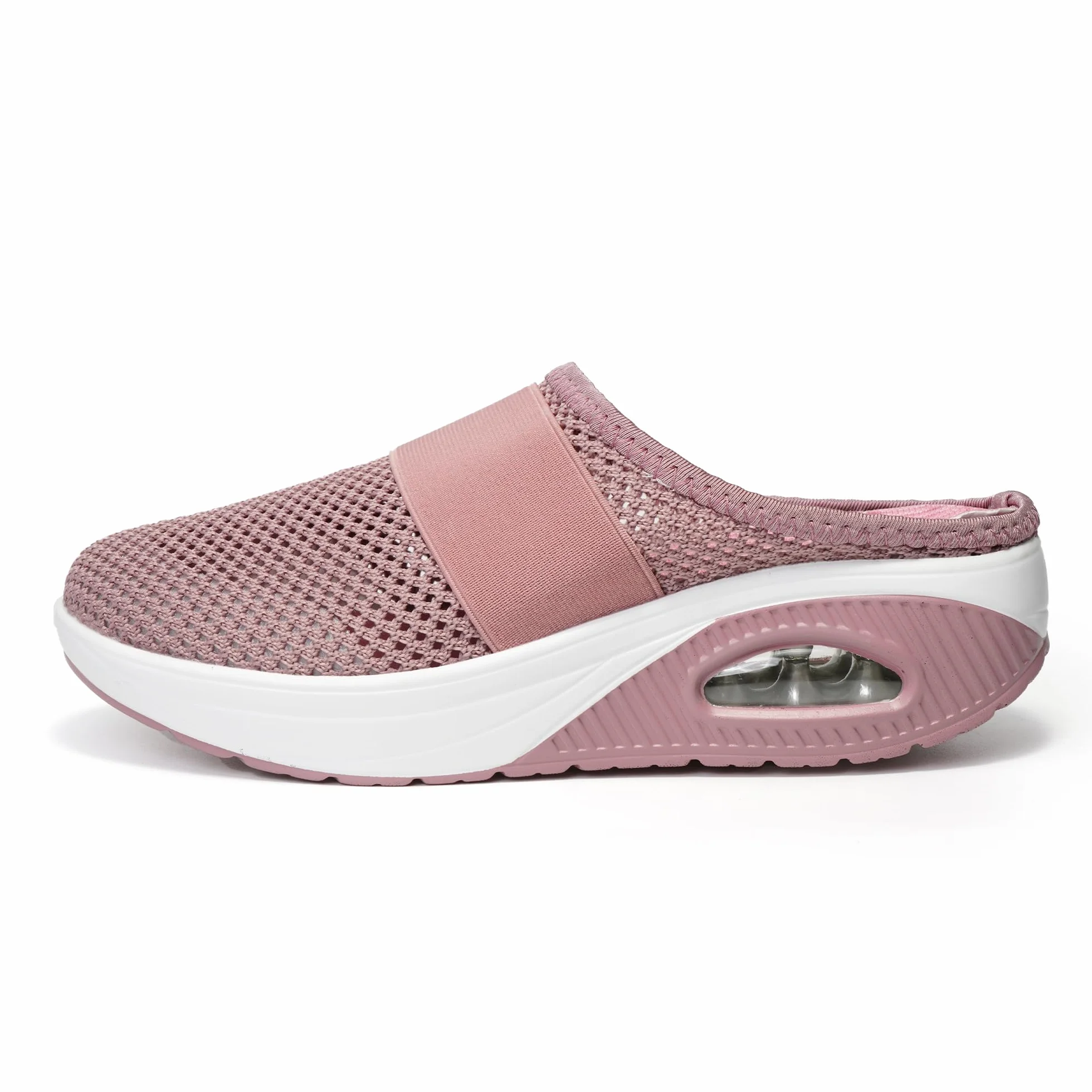 JOMIX Ortopedyczne buty damskie, buty zdrowotne, sandały, na lato, miękki obcas na koturnie, z zapięciem na rzepy, antypoślizgowe buty domowe