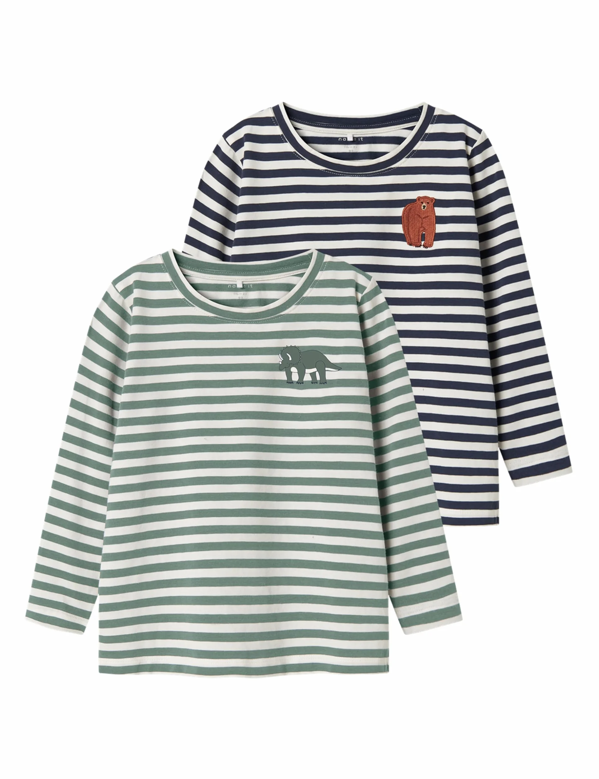 NAME IT Chłopięce Nmmnitu 2P Ls Top Pb (2 sztuki), indygo (Mood Indigo), 116