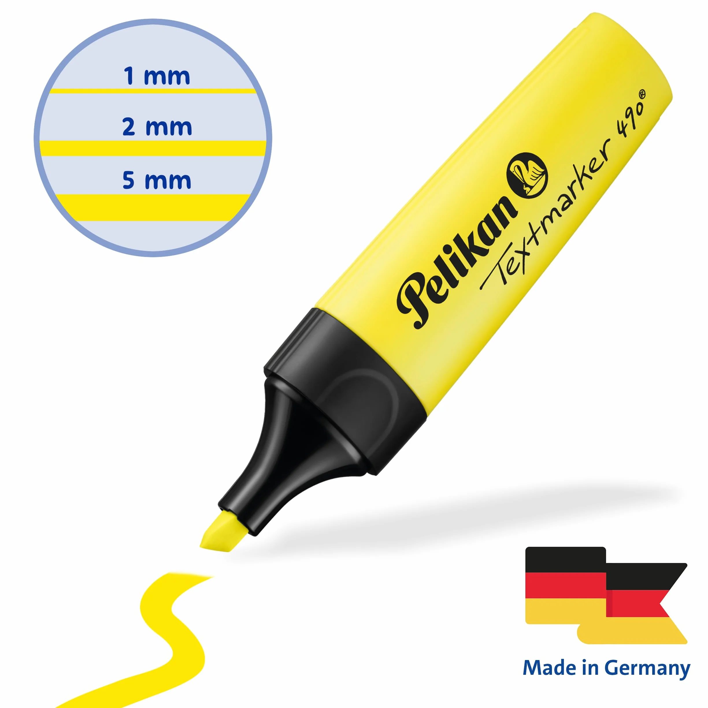 Pelikan® Textmarker 490 Zakreślacz Mix kolorów | Zestaw 4 sztuk | Flamaster Marker Pisak Mazak | Do Szkoły Biura Na studia | Szybkie zaznaczanie Przypomnienie Info | Dla Uczniów Nauczycieli Studentów