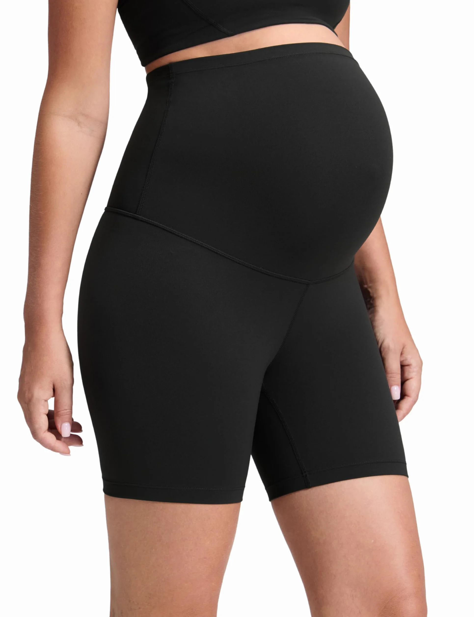 CRZ YOGA Damskie szorty ciążowe Butterluxe Biker zakrywające brzuch do jogi i ćwiczeń odzież sportowa - 15cm