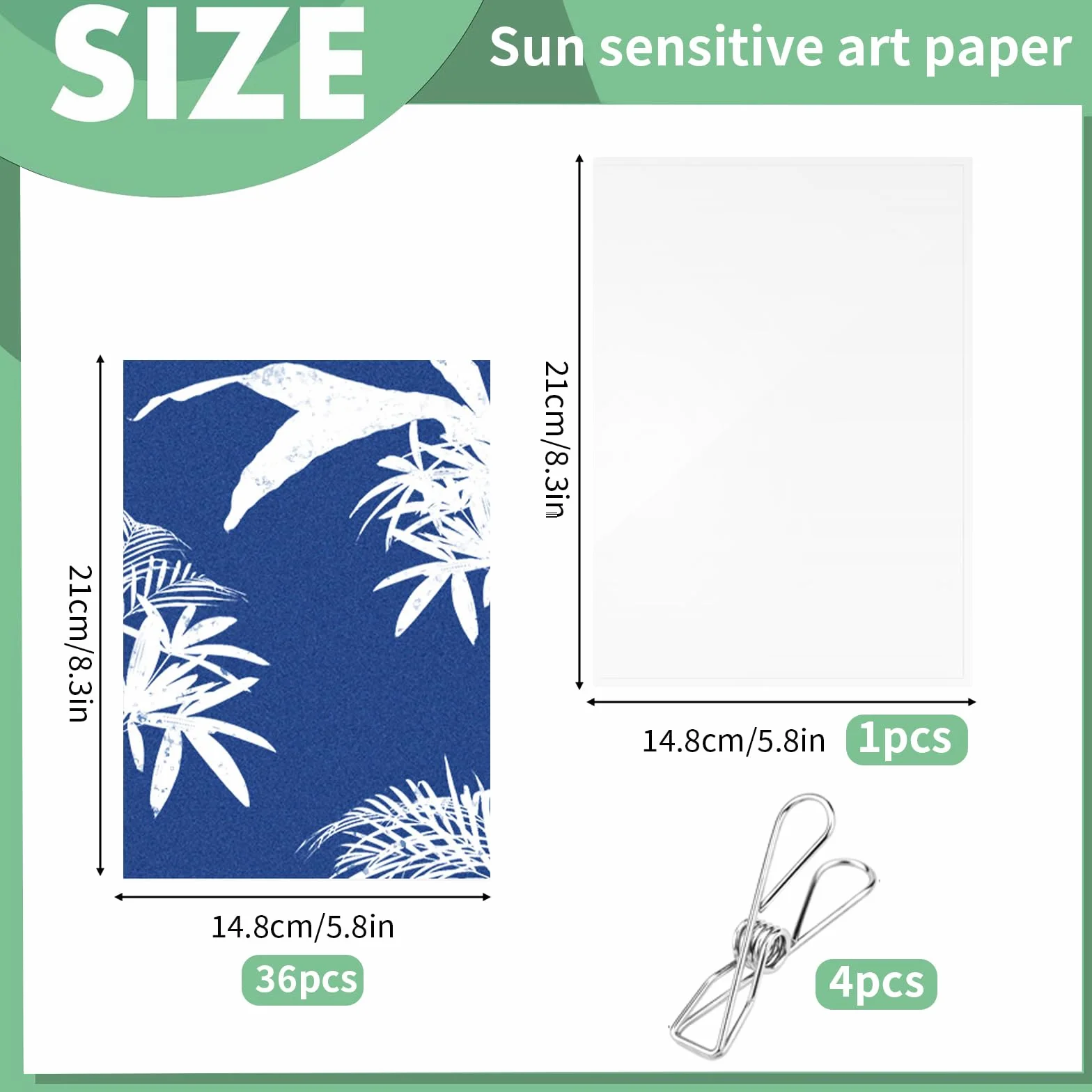 36 sztuk papieru cyjanotypowego A5, bardzo czuły, papier słoneczny z narzędziami z tworzywa sztucznego i klamrą, solarny papier fotograficzny do majsterkowania, majsterkowania