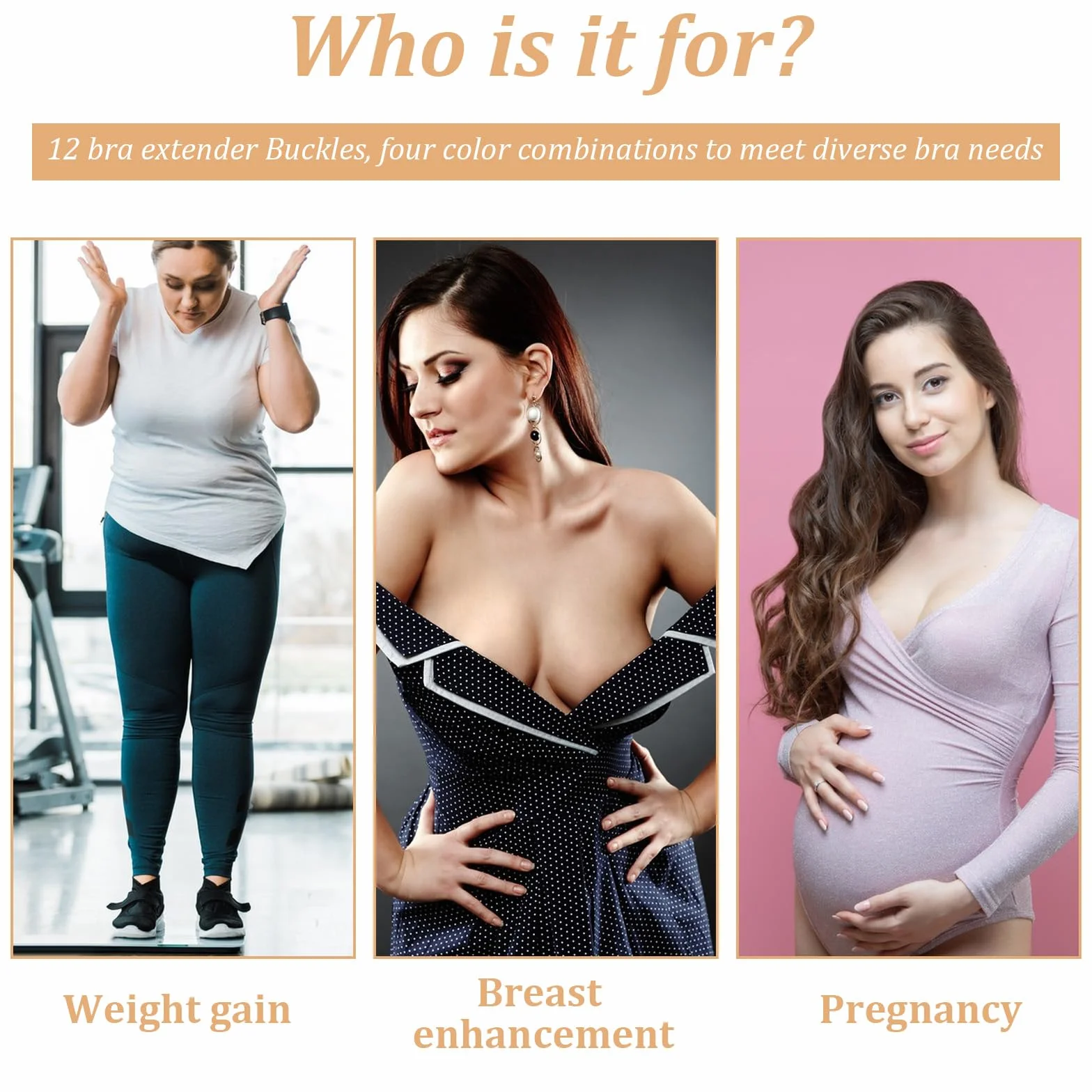 Lusofie 12 szt. 2 haczyki przedłużające biustonosz, 3 kolory, przedłużenie paska biustonosza dla kobiet plus size, elastyczny biustonosz przedłużający, 2 haczyki w kolorze czarnym, białym, cielistym