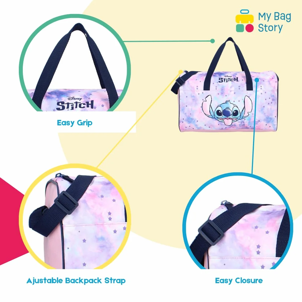 mybagstory - Torba sportowa dla dziewczynek - Stitch - Dzieci - Szkoła - Przedszkole - Przedszkole - Przedszkole - Podstawowa - Torba dziewczęca - Rozmiar 40 cm - Regulowany pasek - Pomysł na prezent