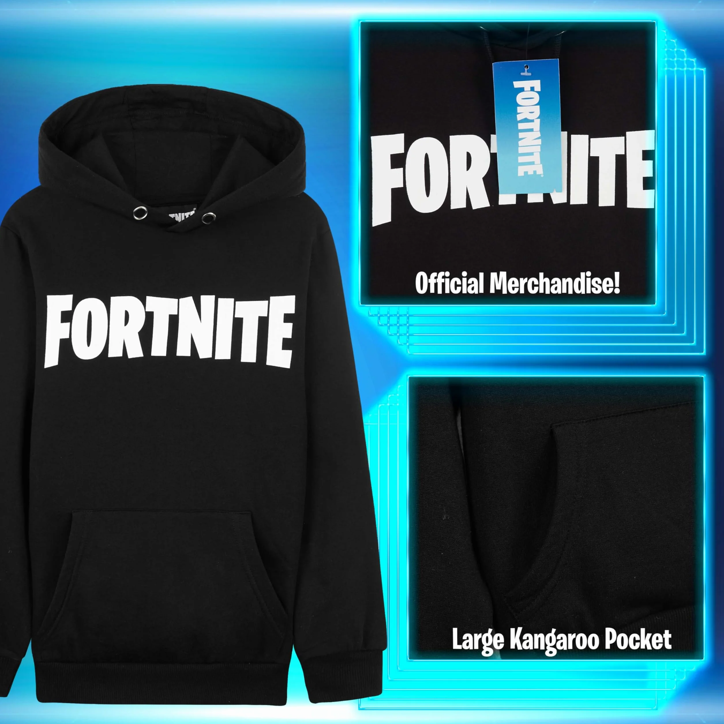 Fortnite Bluza z kapturem Chłopcy Fortnite Text-logo Jungen Kapuzenpulli Rosa