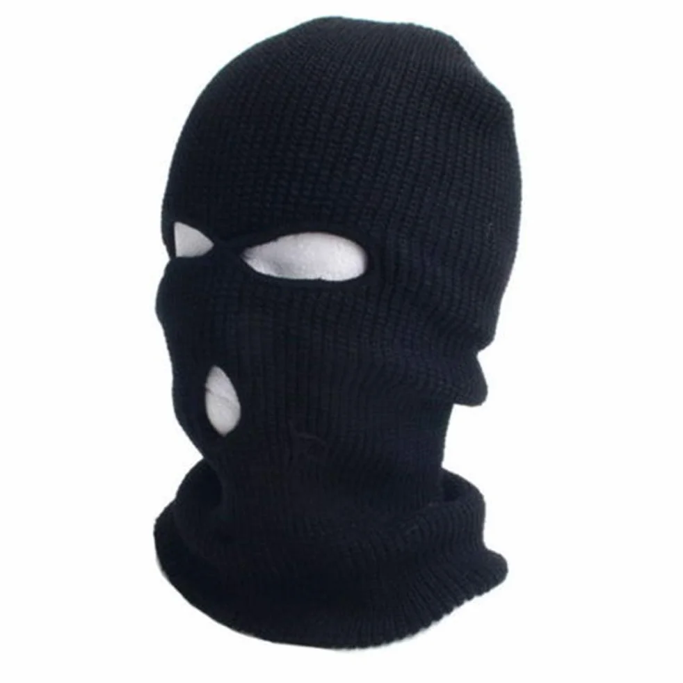 Kominiarka Balaclava z 3 otworami, zimowa, wiatroszczelna, ciepła, z dzianiny, dla mężczyzn i kobiet