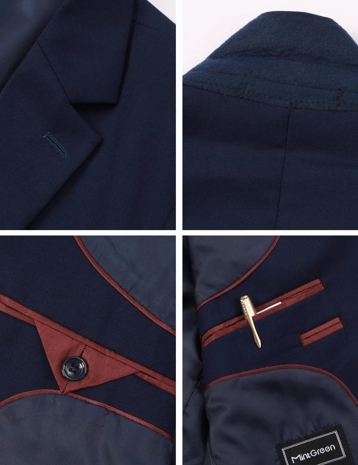 mintgreen Męska marynarka z 2 guzikami slim fit jednorzędowa formalna ślubna solidna kurtka garniturowa