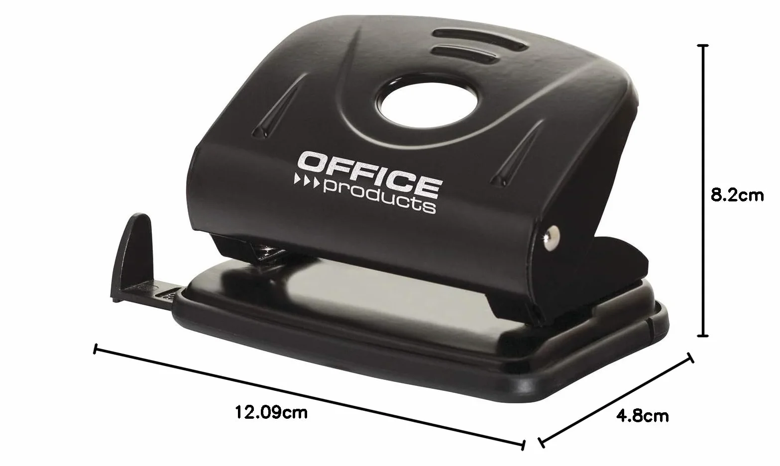 Dziurkacz OFFICE PRODUCTS Dziurkuje do 25 Kartek Metal Czarny/Drobne Akcesoria Biurowe/Typ-Standard/Materiał-Metal/Ilość Kartek-25 / Kolor-Czarny