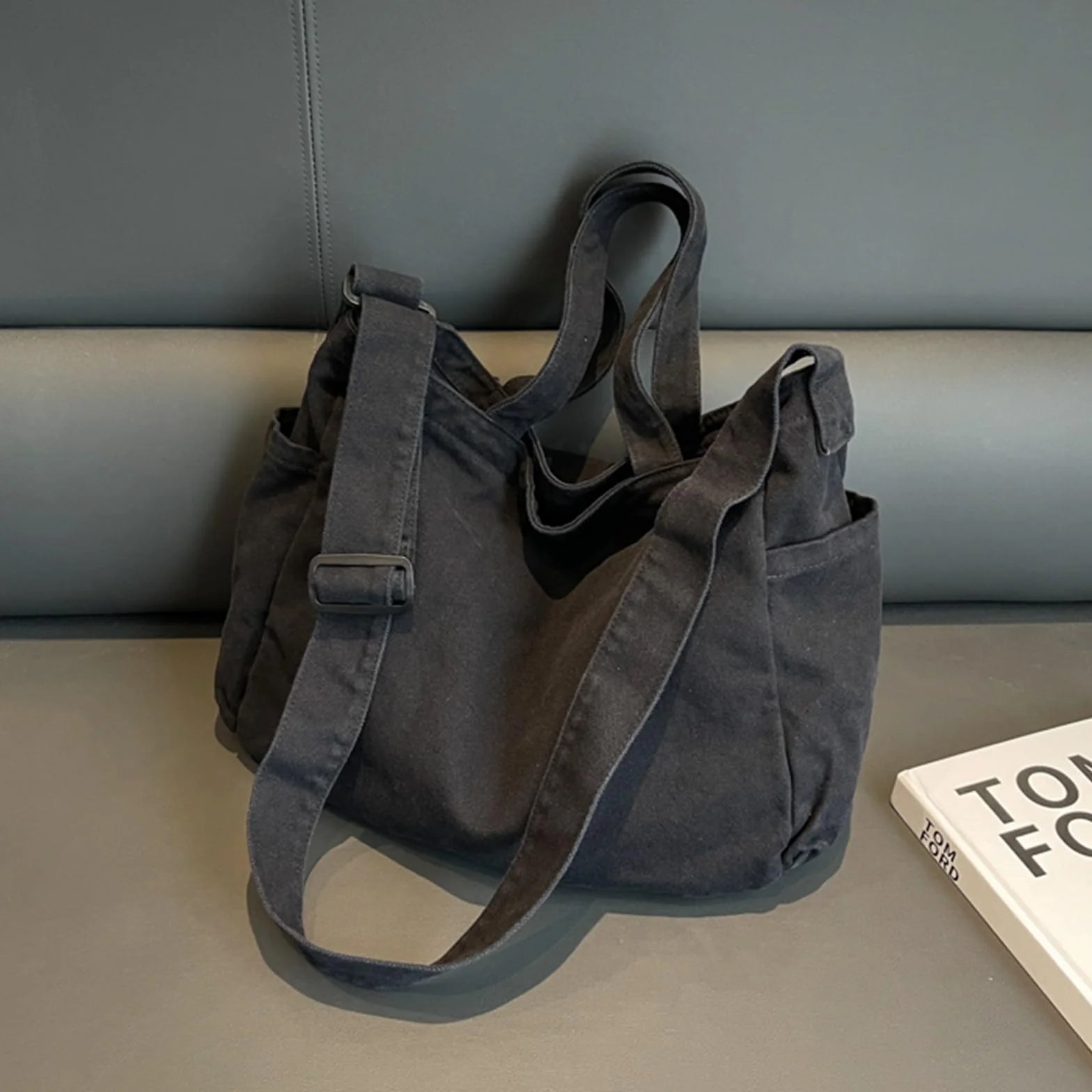 X SIM FITNESSX Unisex torba na ramię / torba na ramię ze sztruksu torebka lniana damska torba na zakupy modna torba materiałowa na co dzień/do biura/szkoły/podróży