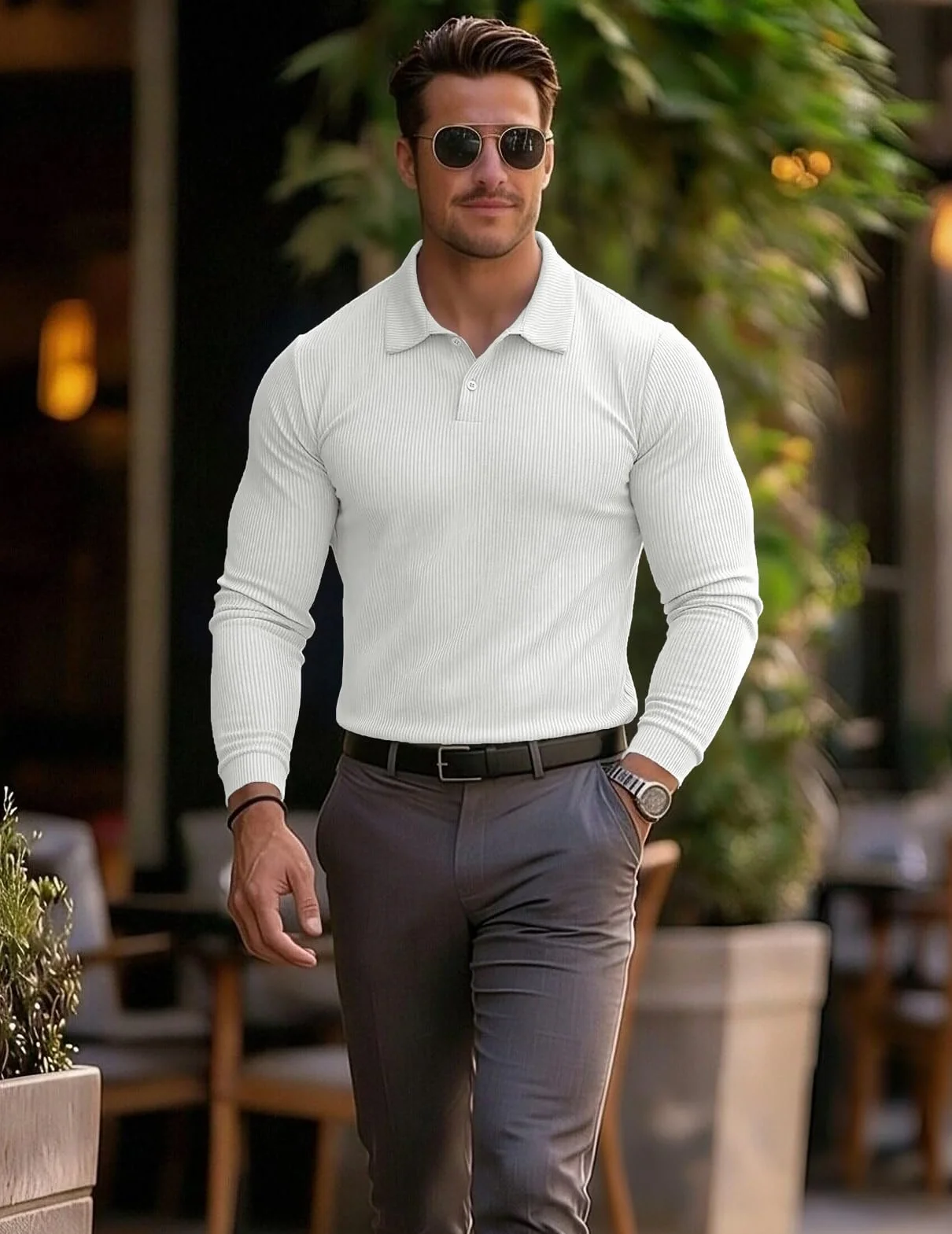 Muscle Cmdr Męska koszulka Henley z długim i krótkim rękawem Slim Fit V Neck Shirts Stretch Tee Casual Underwear Athletic Medium Weight