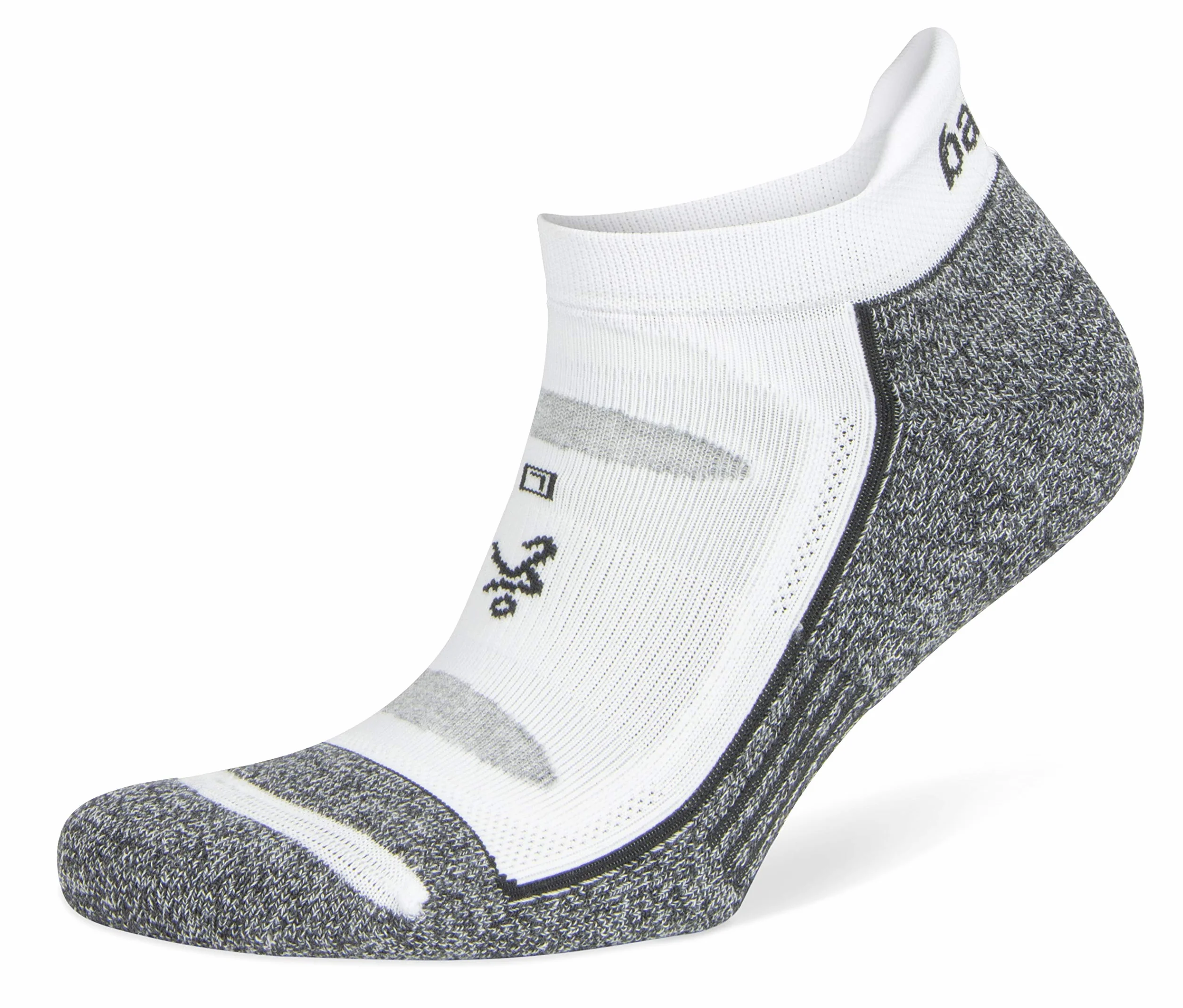 Balega Blister Resist Performance No Show Athletic Running Socks for Men and Women (1 Pair), White/Grey, Medium