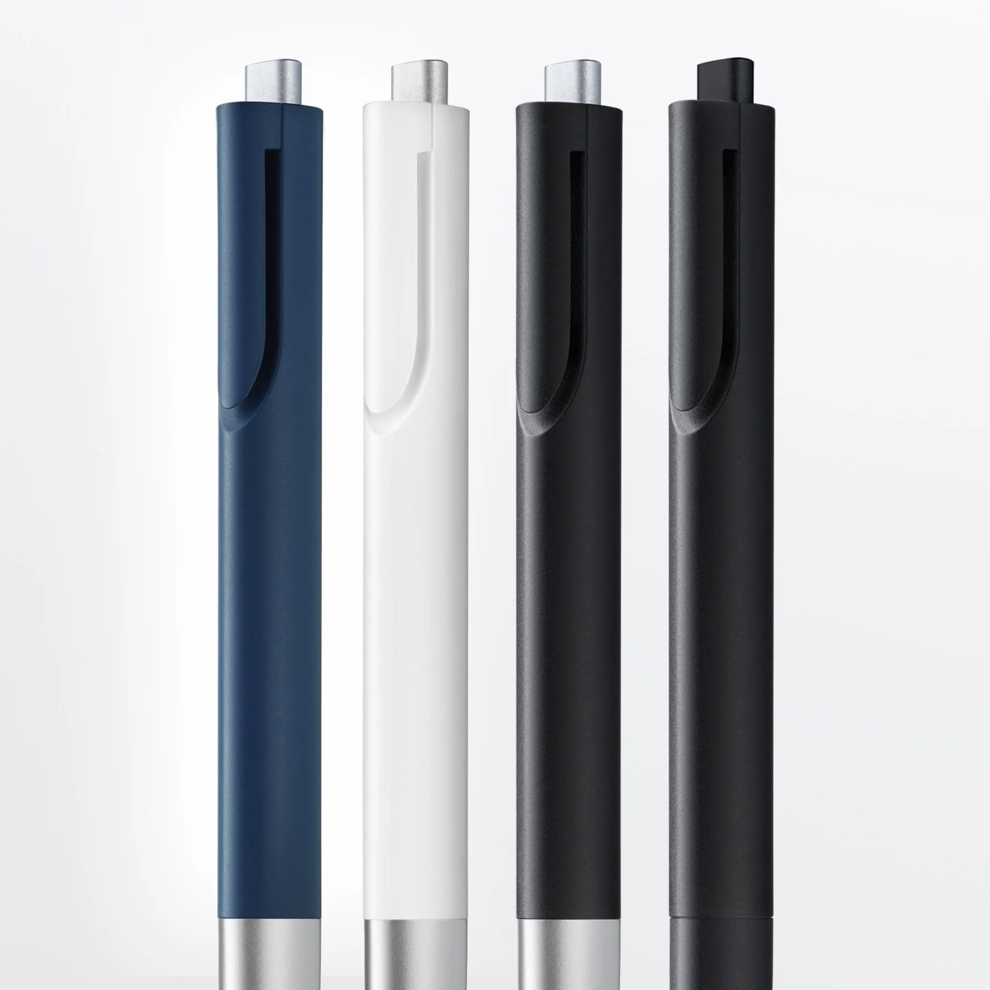 LAMY noto długopis 283 – długopis w kolorze biało-srebrnym z mechanizmem naciskowym – z wkładem o dużej pojemności – linia pisania M
