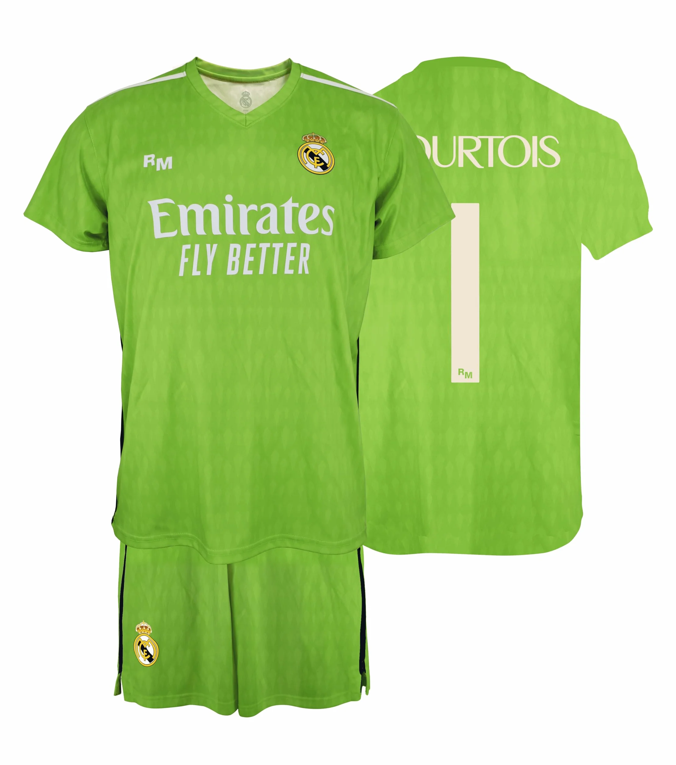 Real Madrid Zestaw Dorsal Bramkarz 1 COURTOIS - Oficjalna replika licencjonowany produkt - Dziecko