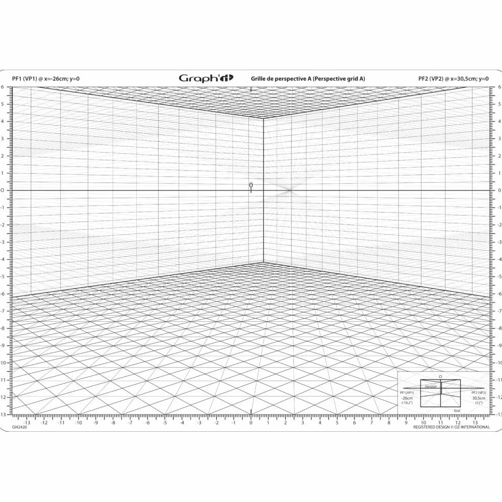 Graph'It Model A gi42420 Kartka Perspektywy, Biały, 50mm