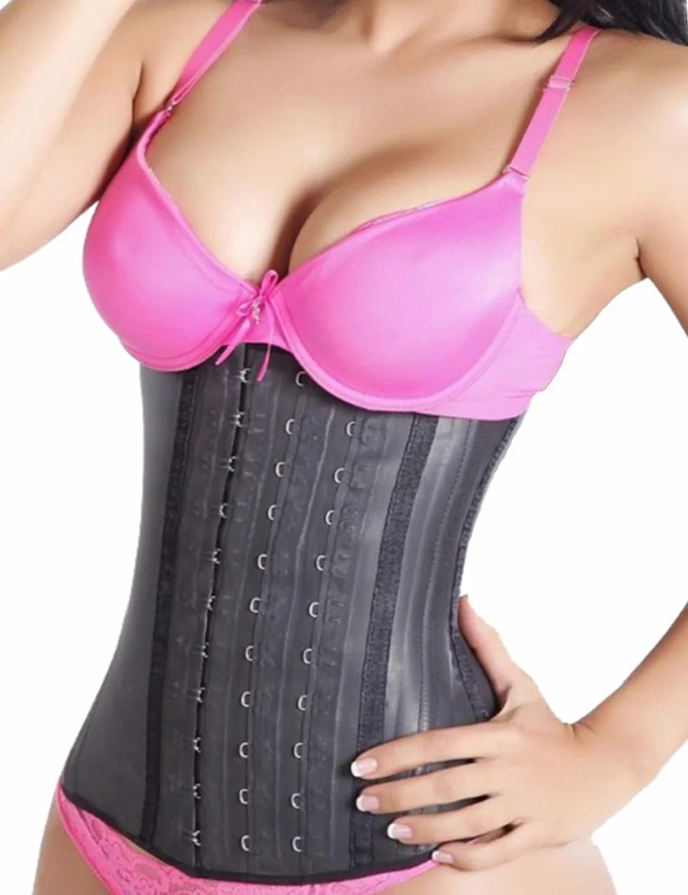 LADYSLIM ALL NEW Waist Trainer Cincher for Women Faja Colombiana Latex Body Shaper Reductora Cinturilla Modeladora Para Mujer Black XS