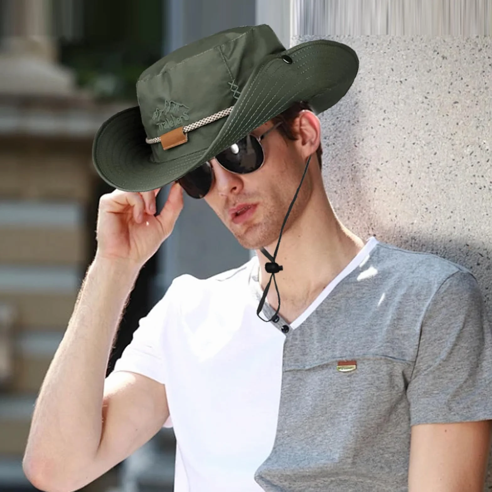 Męska czapka letnia, czapka wędkarska męska, czapka turystyczna, czapki męskie, szerokie rondo kapelusza budkowego, kapelusze przeciwsłoneczne na plażę, podróże, golf, polowanie, wędkowanie