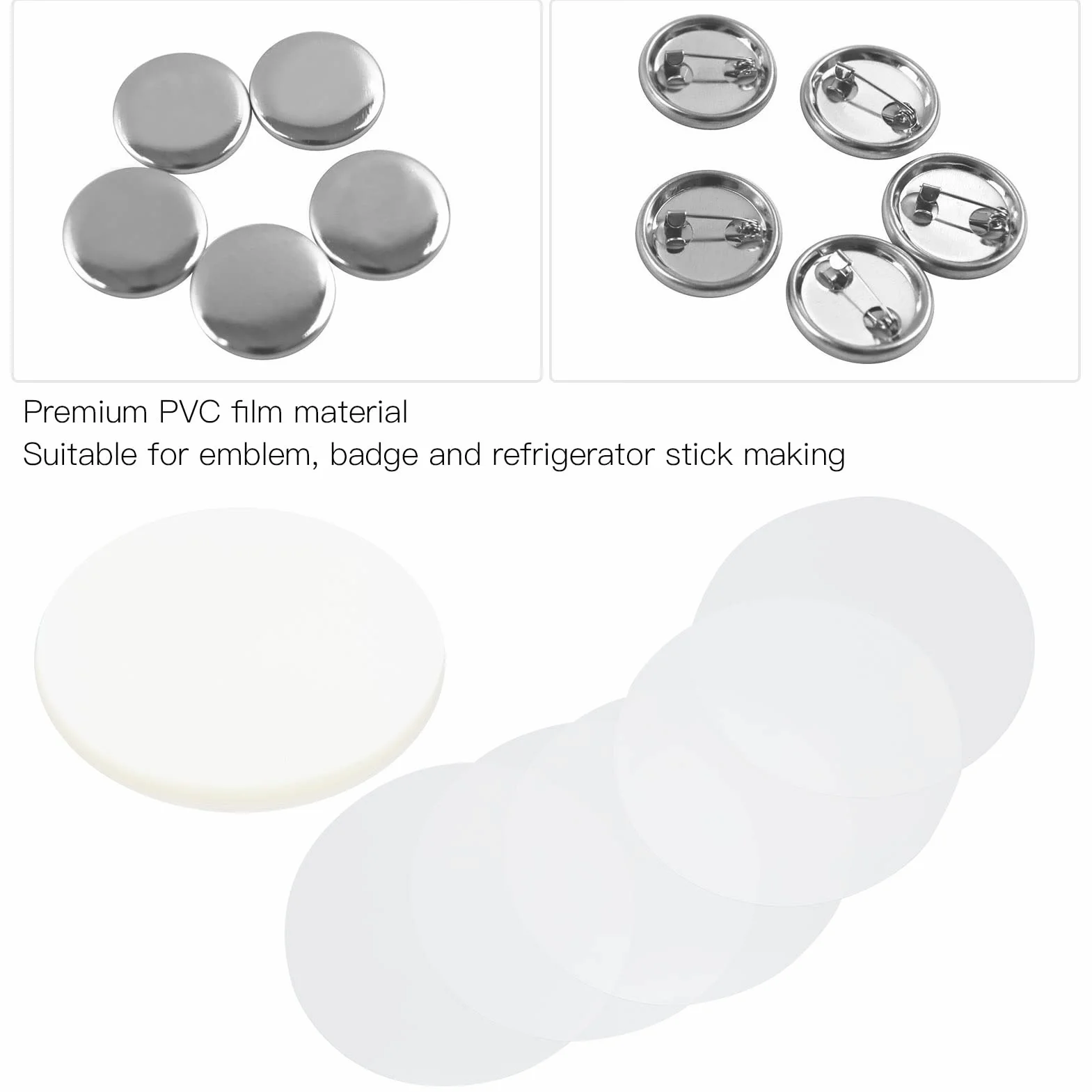 100 szt. Odznaka Film materiał PVC Przezroczyste Koło Odznaka Folia Ochronna dla DIY Button Maker (44MM)
