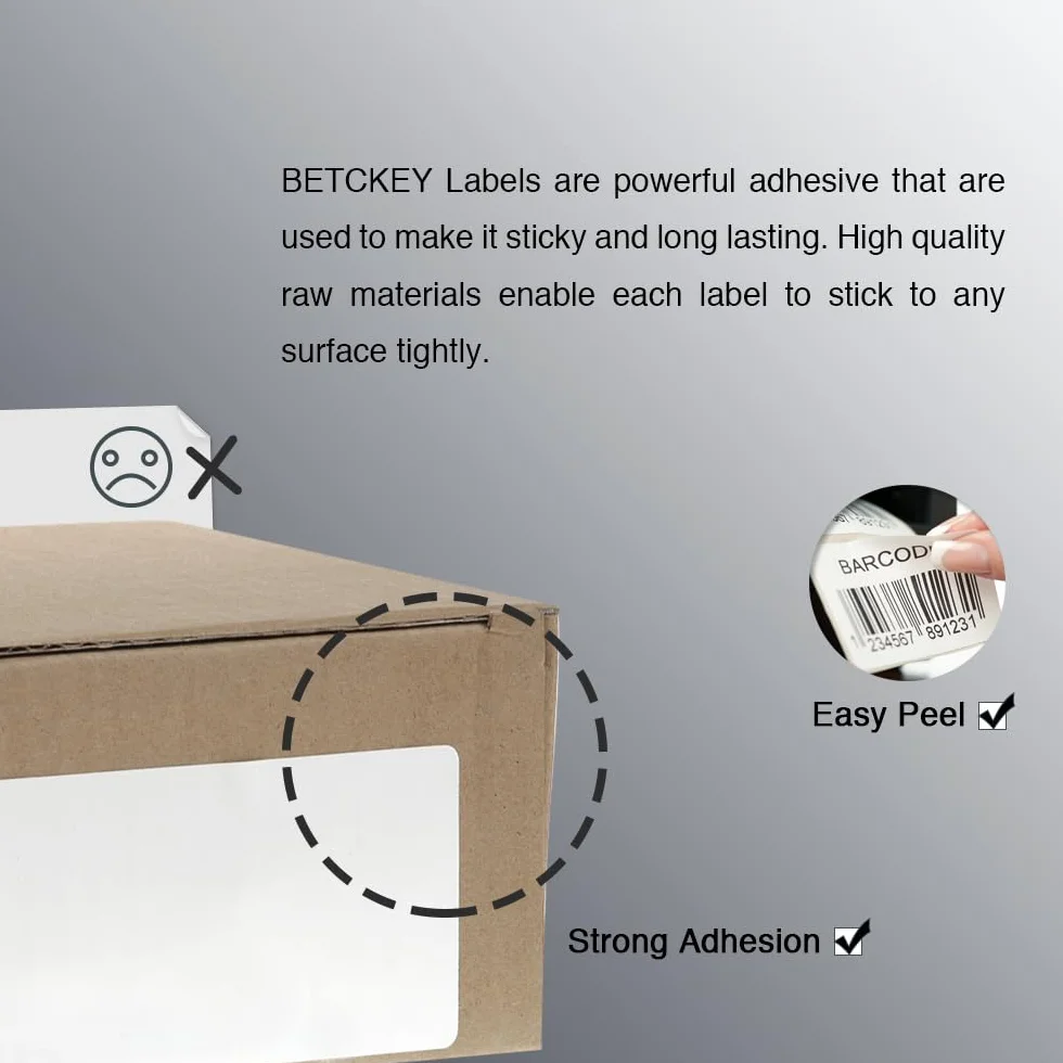 BETCKEY - 1 Rolek Etykiety Termiczne, 32 x 25mm(1.25 x 1"), 1380 Etykiety Samoprzylepne Kompatybilny z Drukarką Etykiet Zebra, Klej Premium & Perforowane