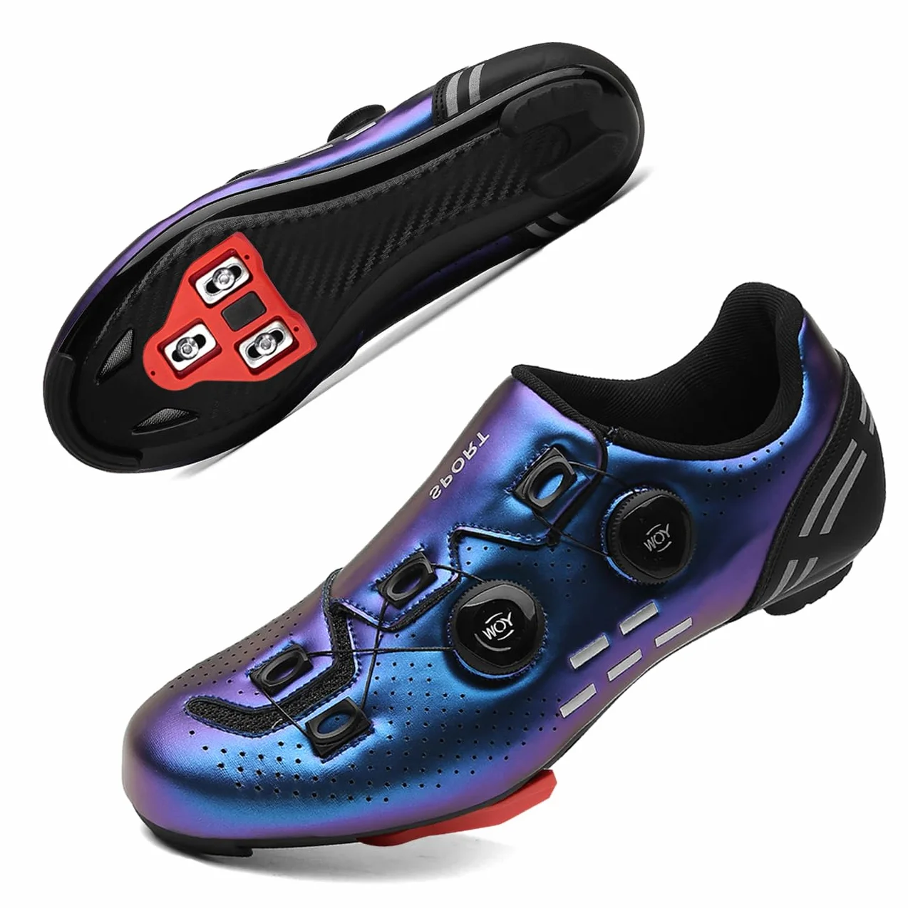 Damskie buty rowerowe szosowe z zestawem korków, kompatybilne z SPD SL Delta Cleats - damskie buty rowerowe do hali