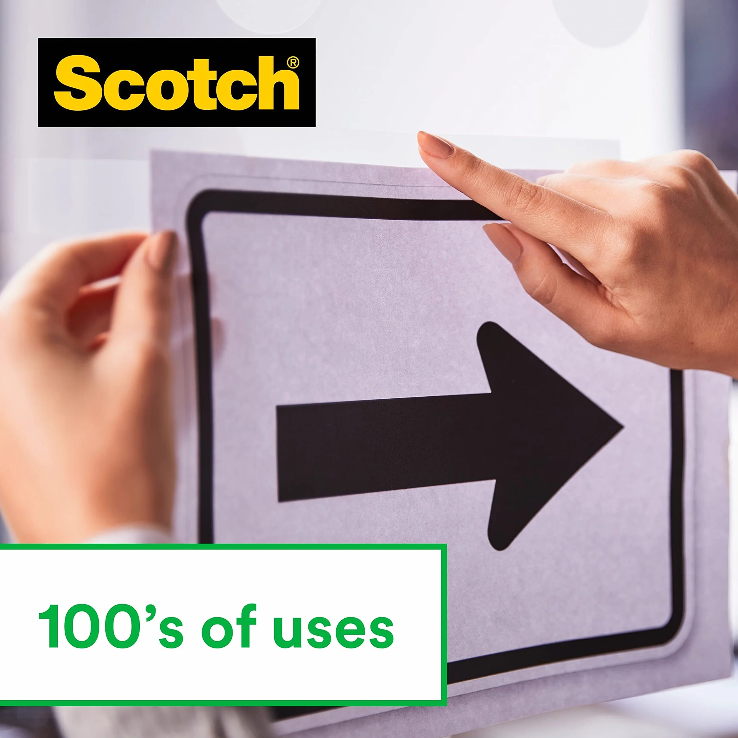 Scotch Dozownik taśmy w kolorze srebrnym z 1 rolką taśmy Scotch Magic Tape 19 mm x 33 m - idealny do szkoły, domu i biura