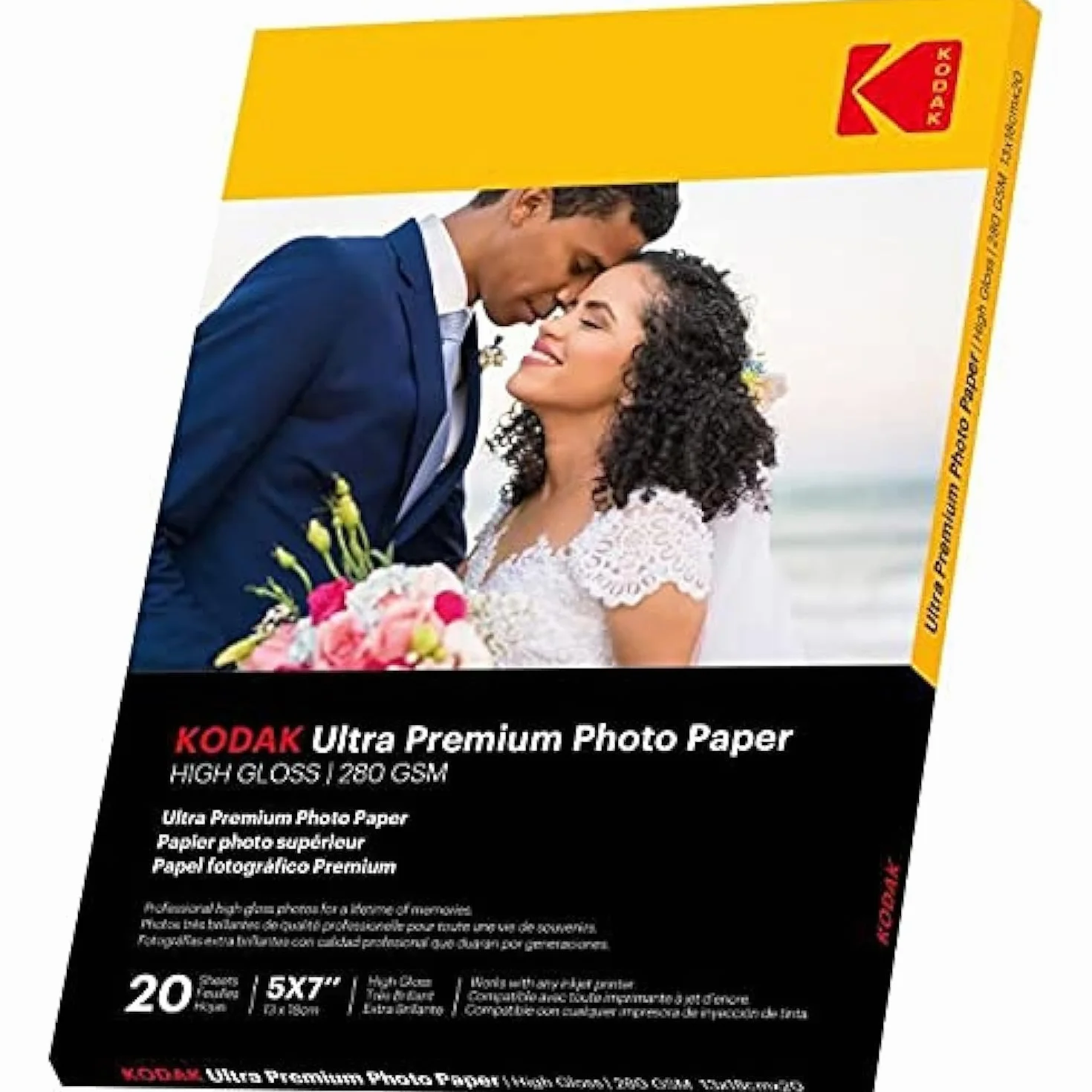 KODAK 9891175-20 arkuszy papieru fotograficznego 280g/m², błyszczący, format 13x18 cm, druk atramentowy