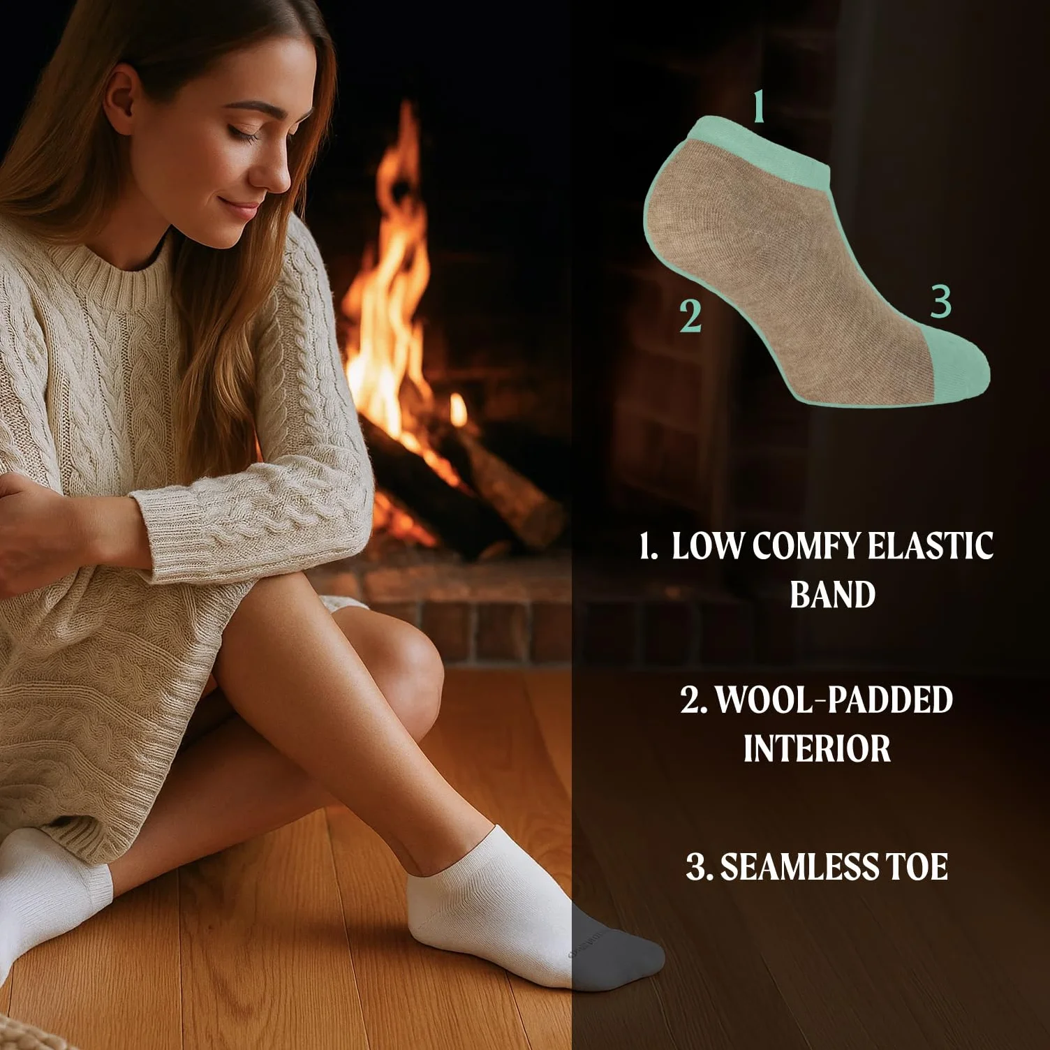 CALZITALY Pack 2/4 Pary Skarpet z Wełny Merynosów, Skarpety Termiczne Zimowe z Wyściełaną Wkładką, Krótkie Skarpetki Unisex, Wyprodukowane we Włoszech, Białe, Rozmiar 5.5-8